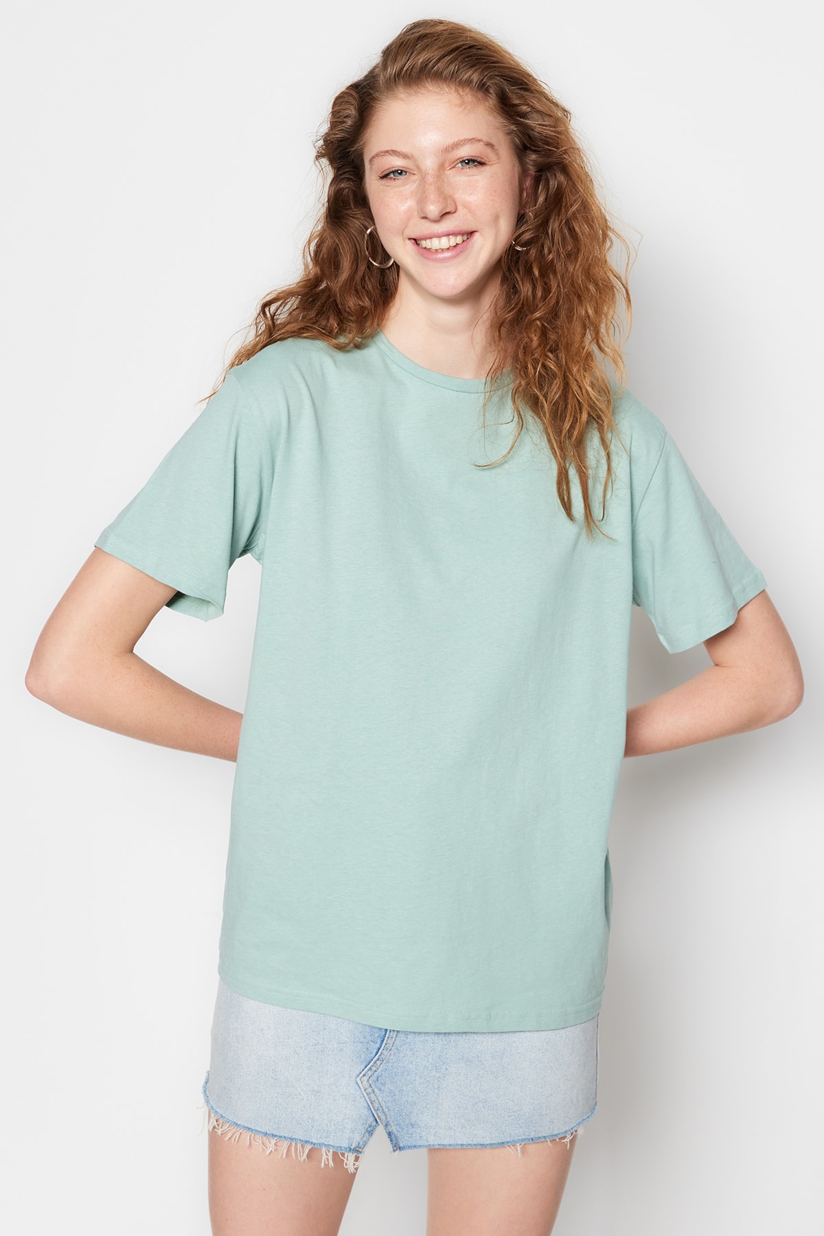 Trendyol Collection T-Shirt Grün Regular Fit