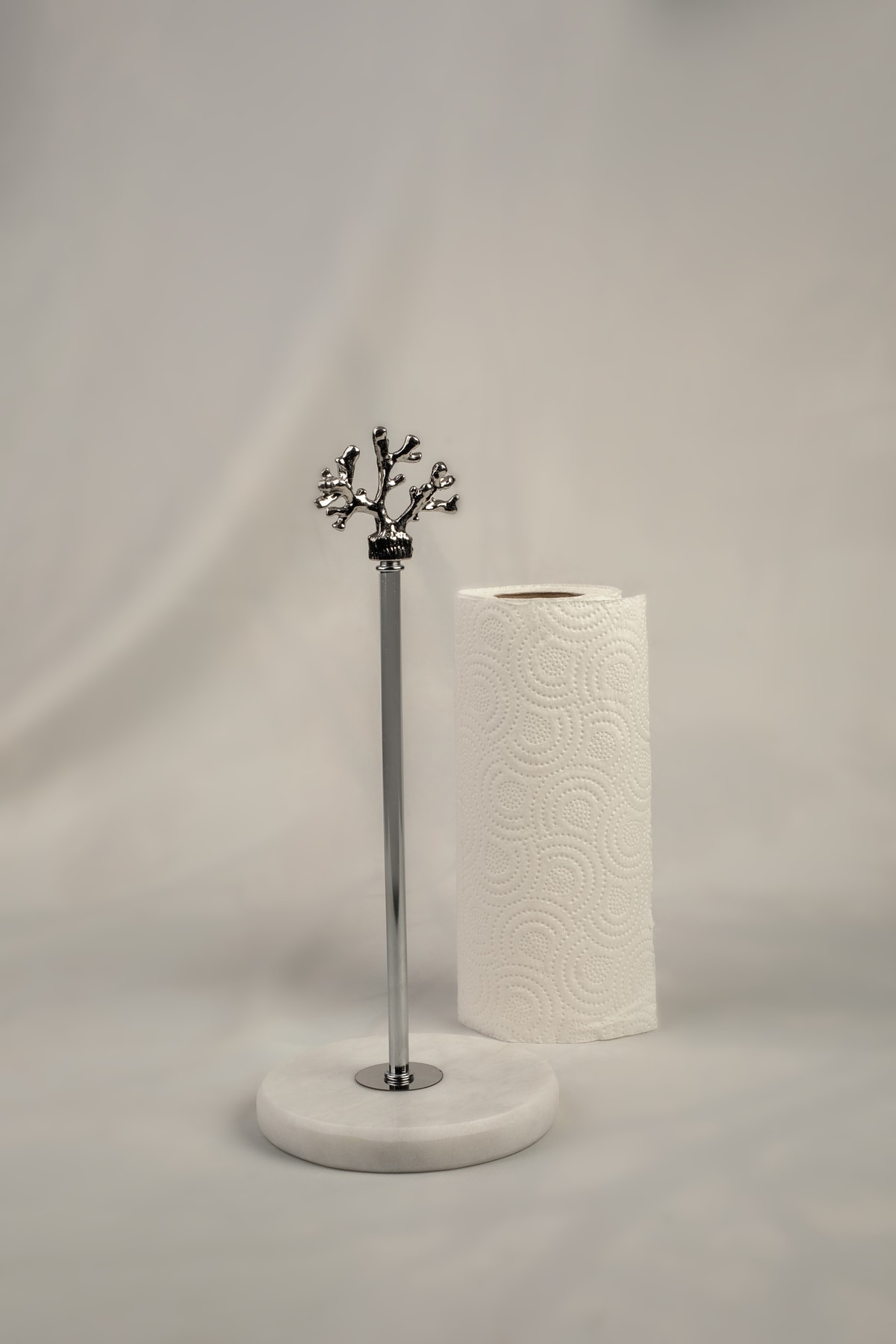 Napkin Holder Kitchen Roll Paper Towel Holder Silver Marble , Metal Profile Rod