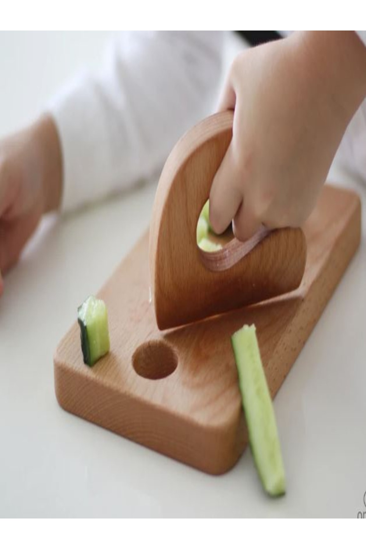 wudie Güvenli Ahşap Çocuk Bıçağı + Okul Öncesi Ahşap Ritim Çubuğu 1Çift Müzik Aleti Set Montessori fotoğrafı 3 (önizleme)