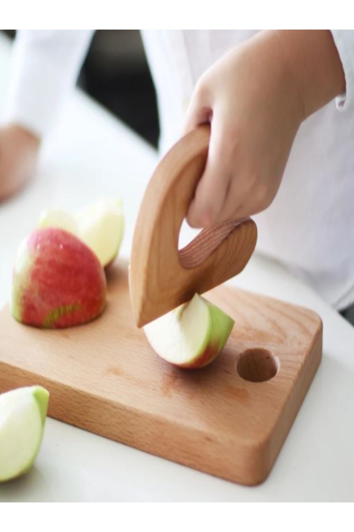 wudie Güvenli Ahşap Çocuk Bıçağı + Okul Öncesi Ahşap Ritim Çubuğu 1Çift Müzik Aleti Set Montessori fotoğrafı 5 (önizleme)