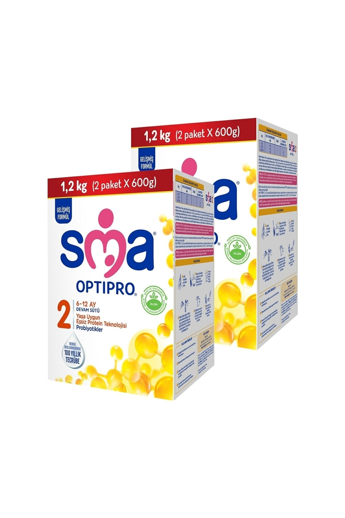 SMA Optipro Probiyotik 2 6-12 Ay Bebek Sütü 1200 gr X 2 Adet