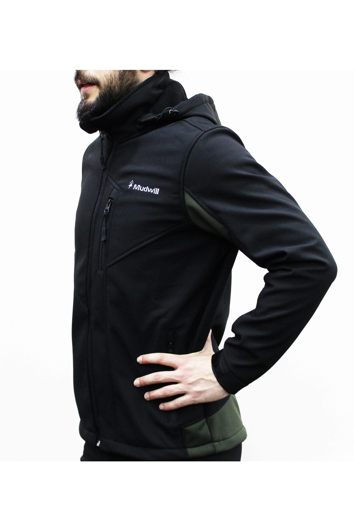 ژاکت ضد باد خاکی مشکی Softshell — خاکی 800101 — تصویر 3 از 5