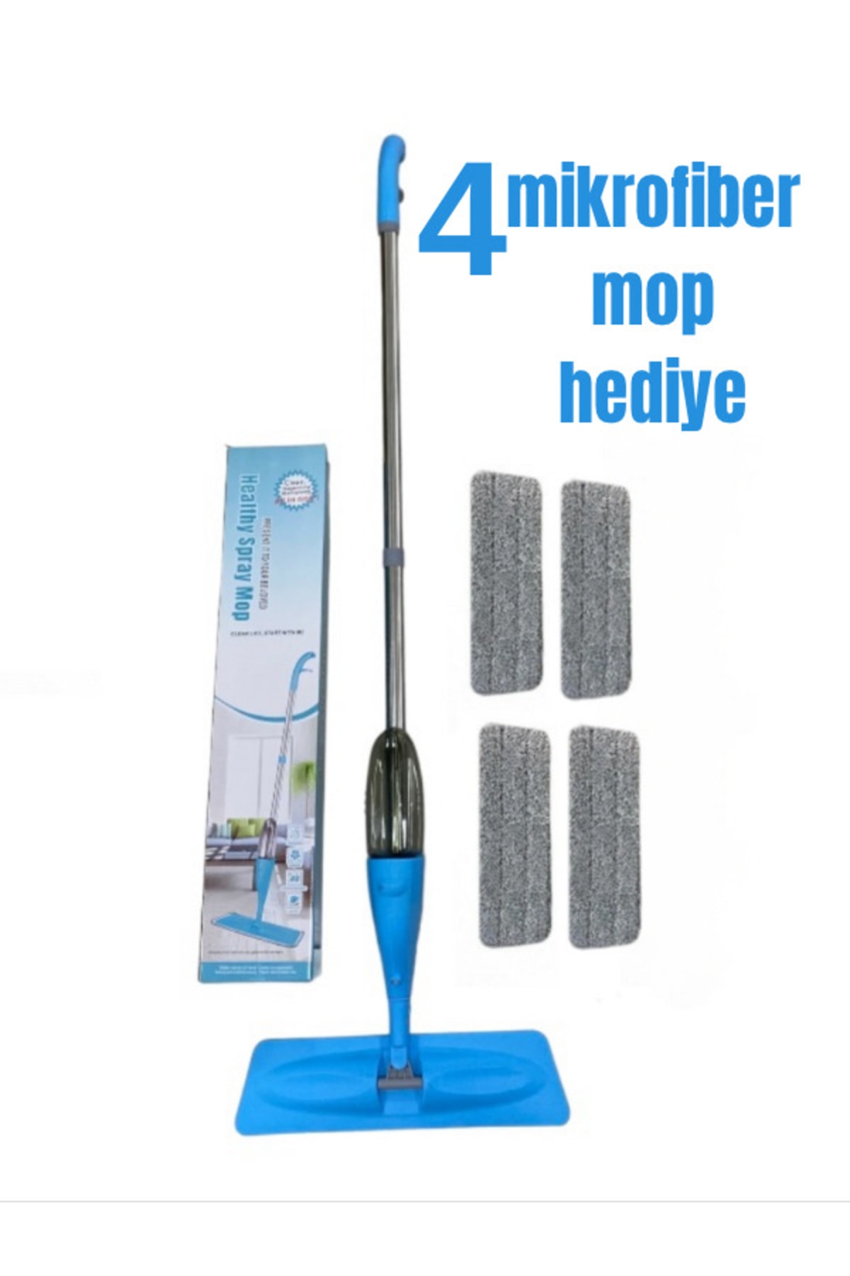 çiçek ev gereçleri Sprey Mop-4 Adet Mikrofiber Mop