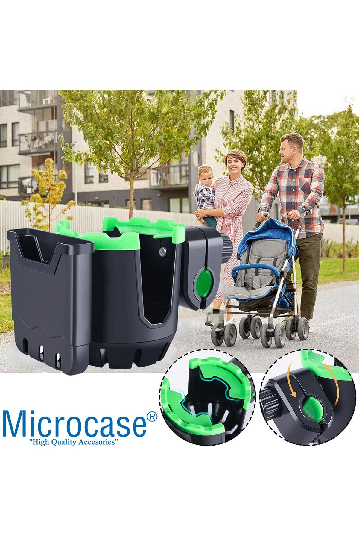 Microcase Bisiklet Bebek Arabası Için Şişe Biberon Bardak Ve Telefon Tutucu - Al2816 fotoğrafı 4 (önizleme)