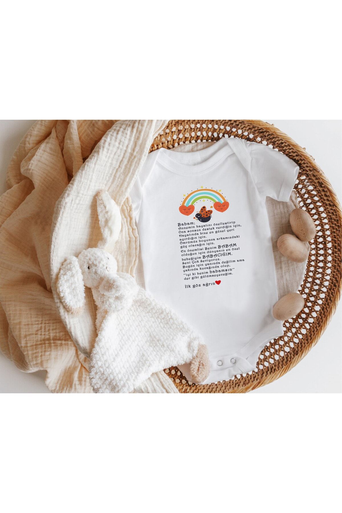 Niles Baby Shop Babam Yazılı Kısa Kol Zıbın