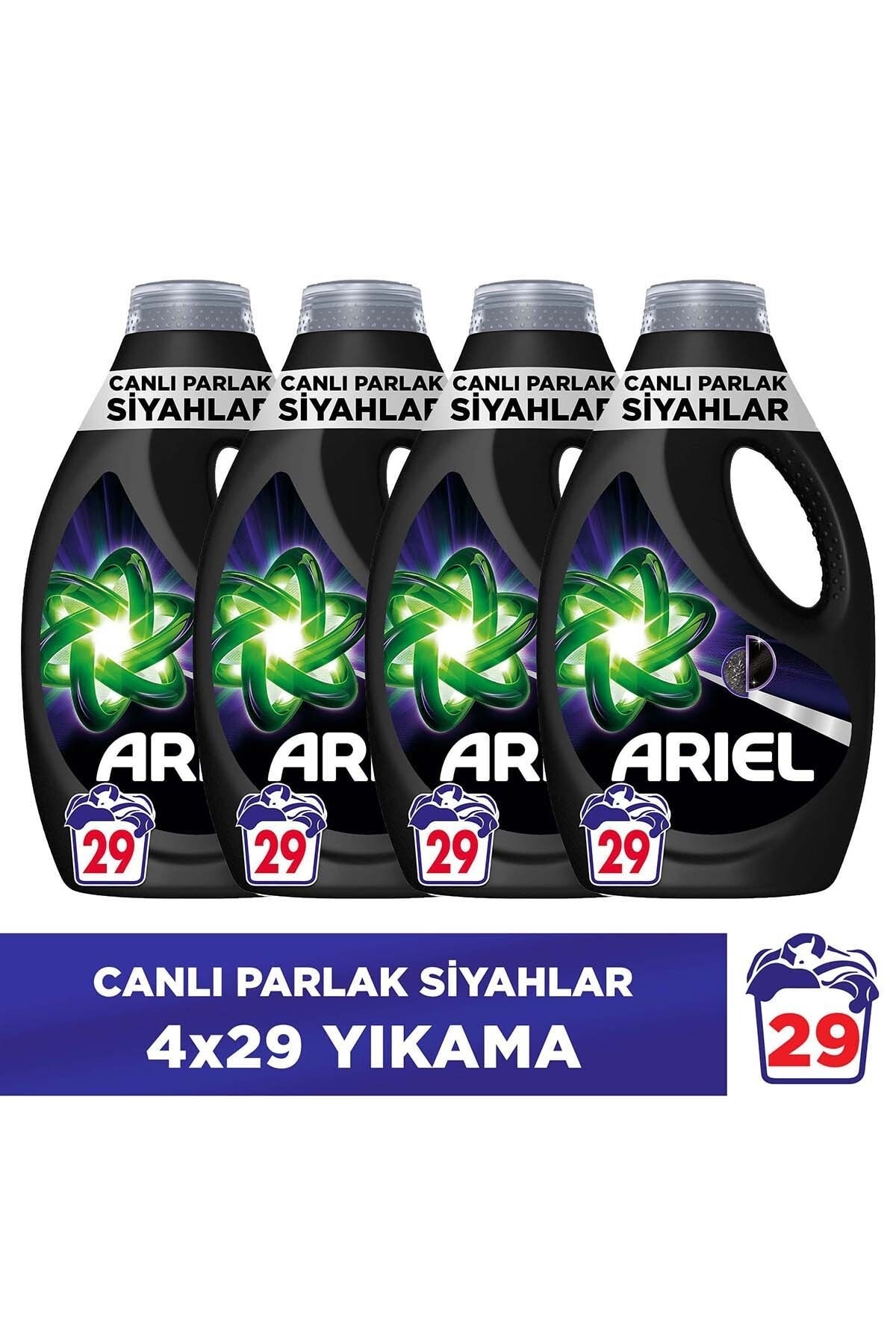 Ariel Canlı Parlak Siyah Sıvı Çamaşır Deterjanı 116 Yıkama (29x4)