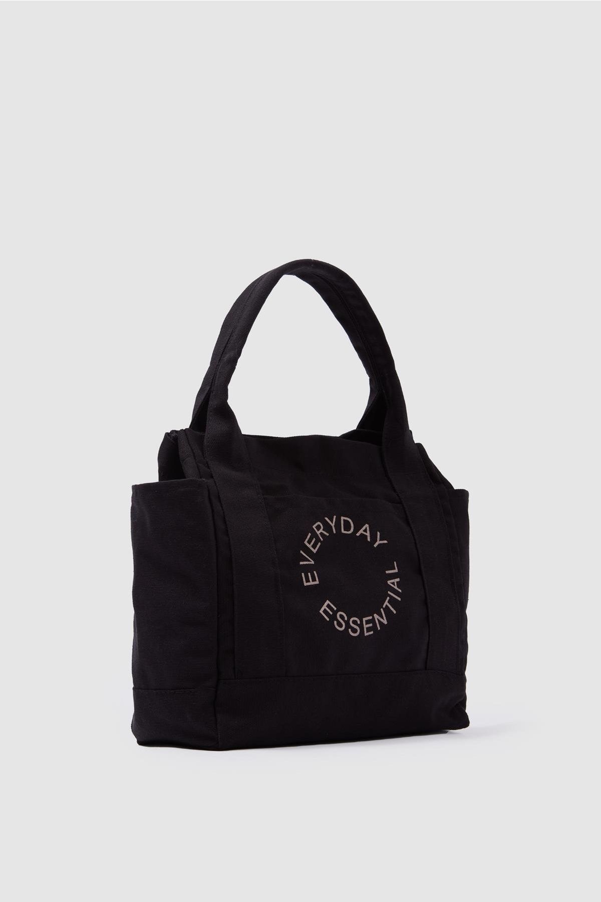 Shule Bags Kanvas Kumaş Siyah Everyday Tote Bag Benjamin SN9229