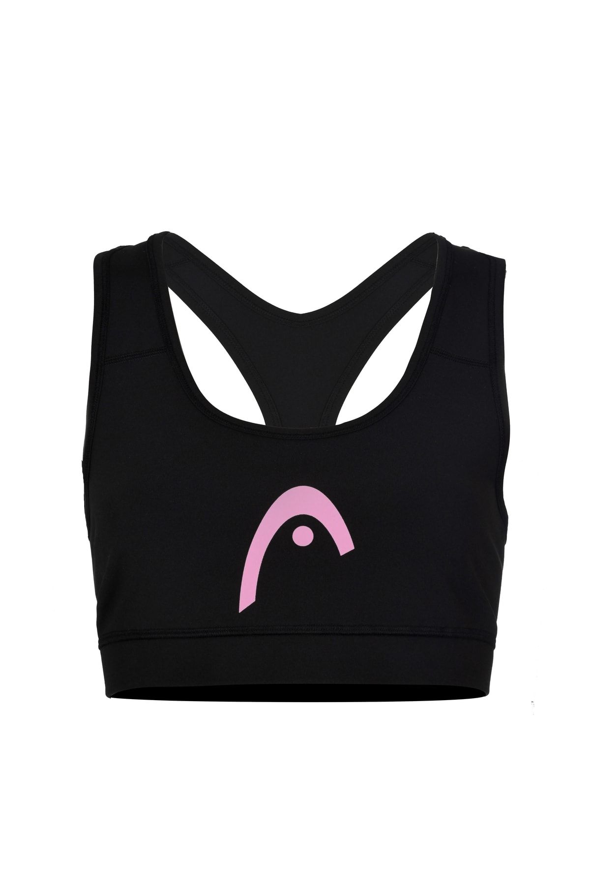 Kadın Pembe - Siyah Hafif Destekli Crop Sporcu Büstiyer Sütyeni