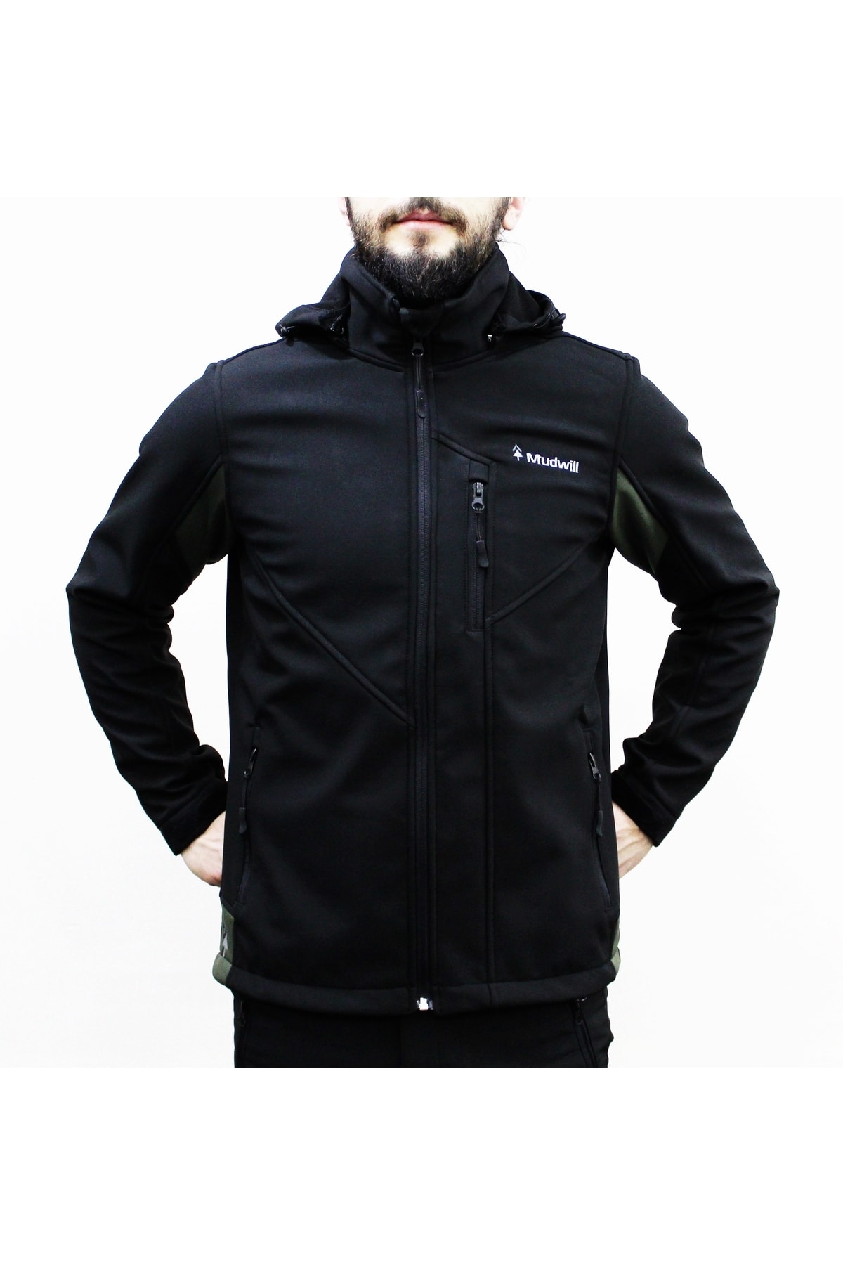 ژاکت ضد باد خاکی مشکی Softshell — خاکی 800101 — تصویر 2 از 5