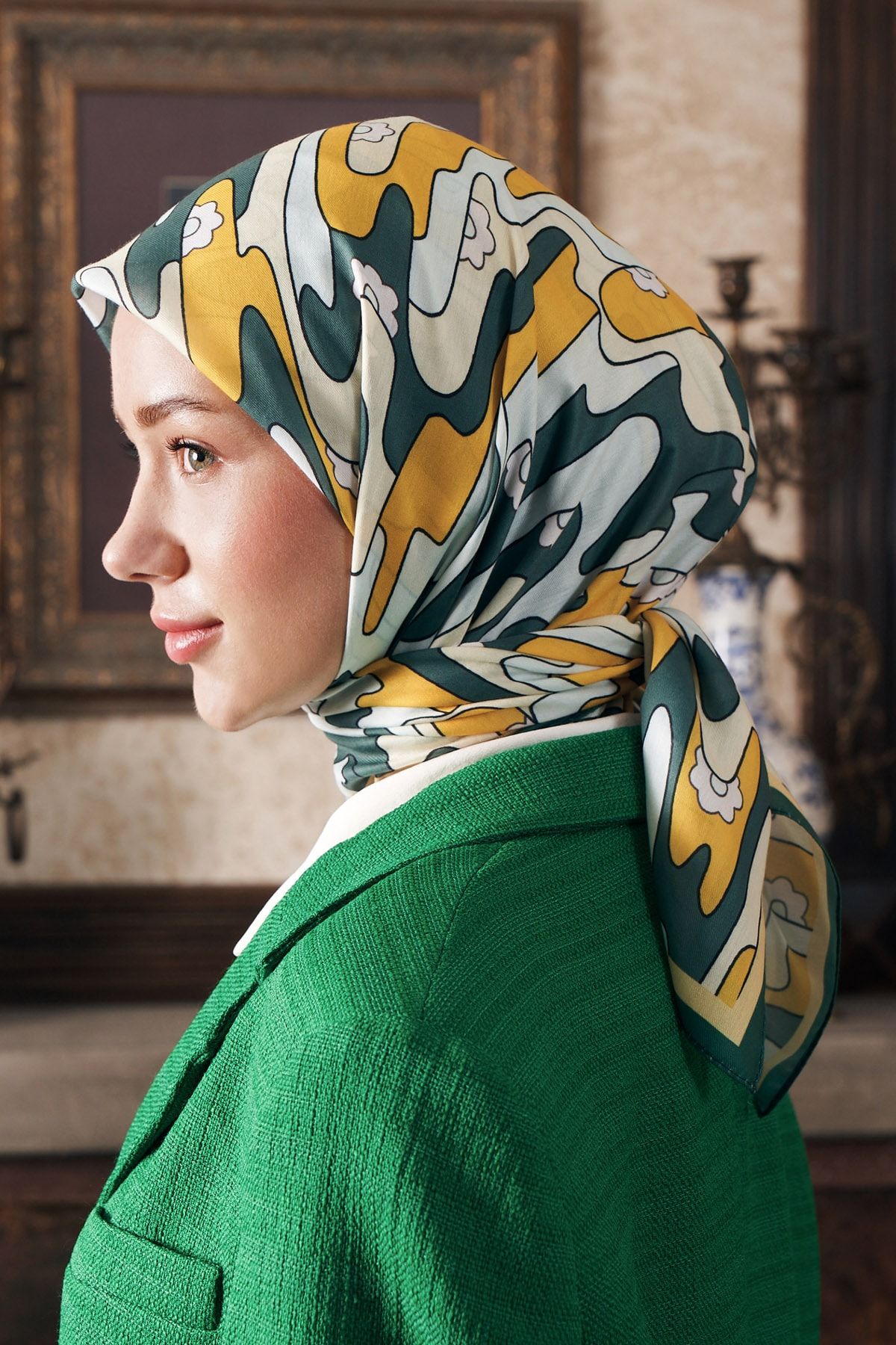 Green cotton scarf new arrivals