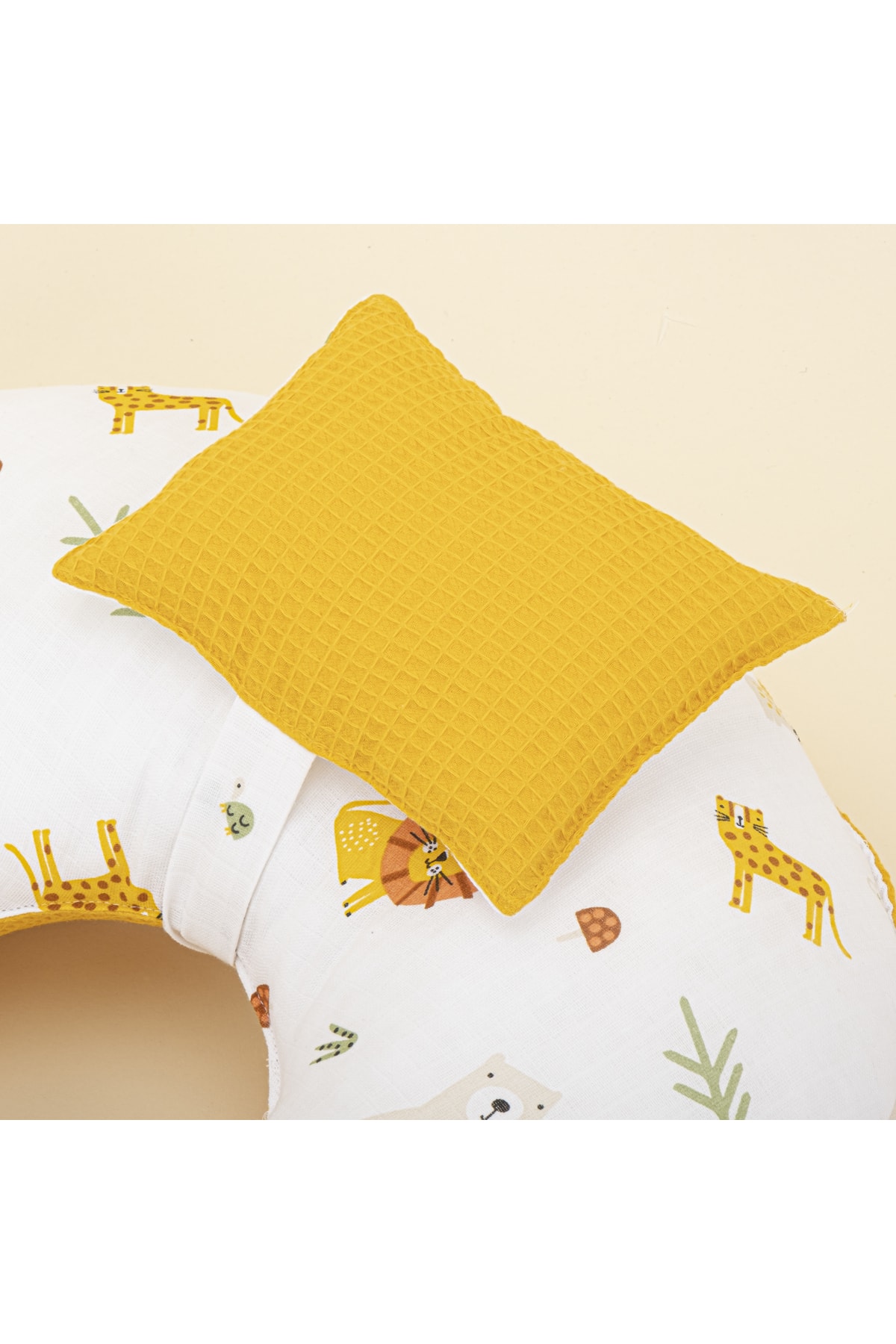 Yunikobaby Emzirme Yastığı - Hardal Petek - Aslan fotoğrafı 2 (önizleme)