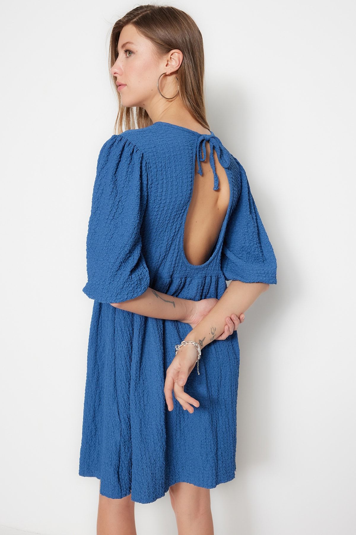 Trendyol Collection Kleid Dunkelblau Skater Fast ausverkauft