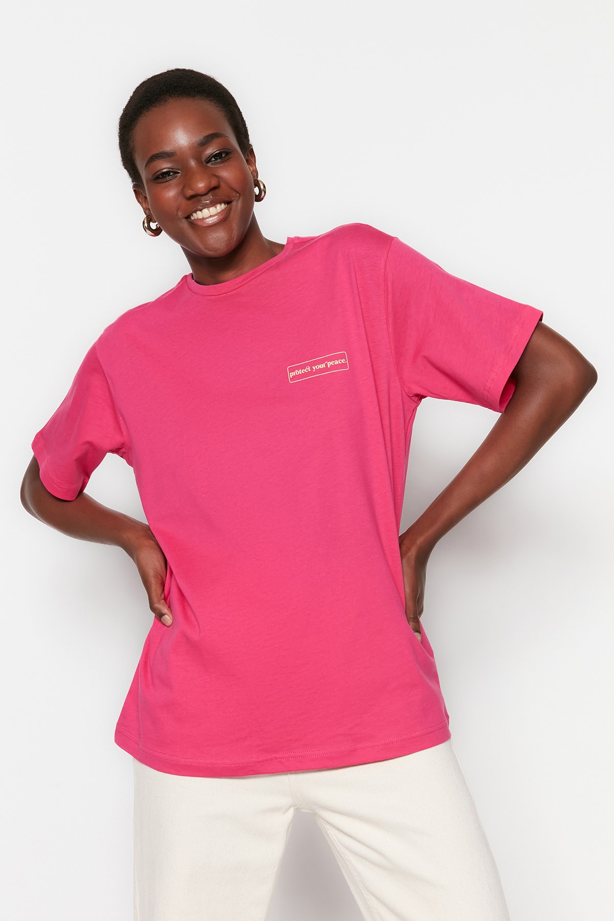 Trendyol Collection T-Shirt Rosa Regular Fit