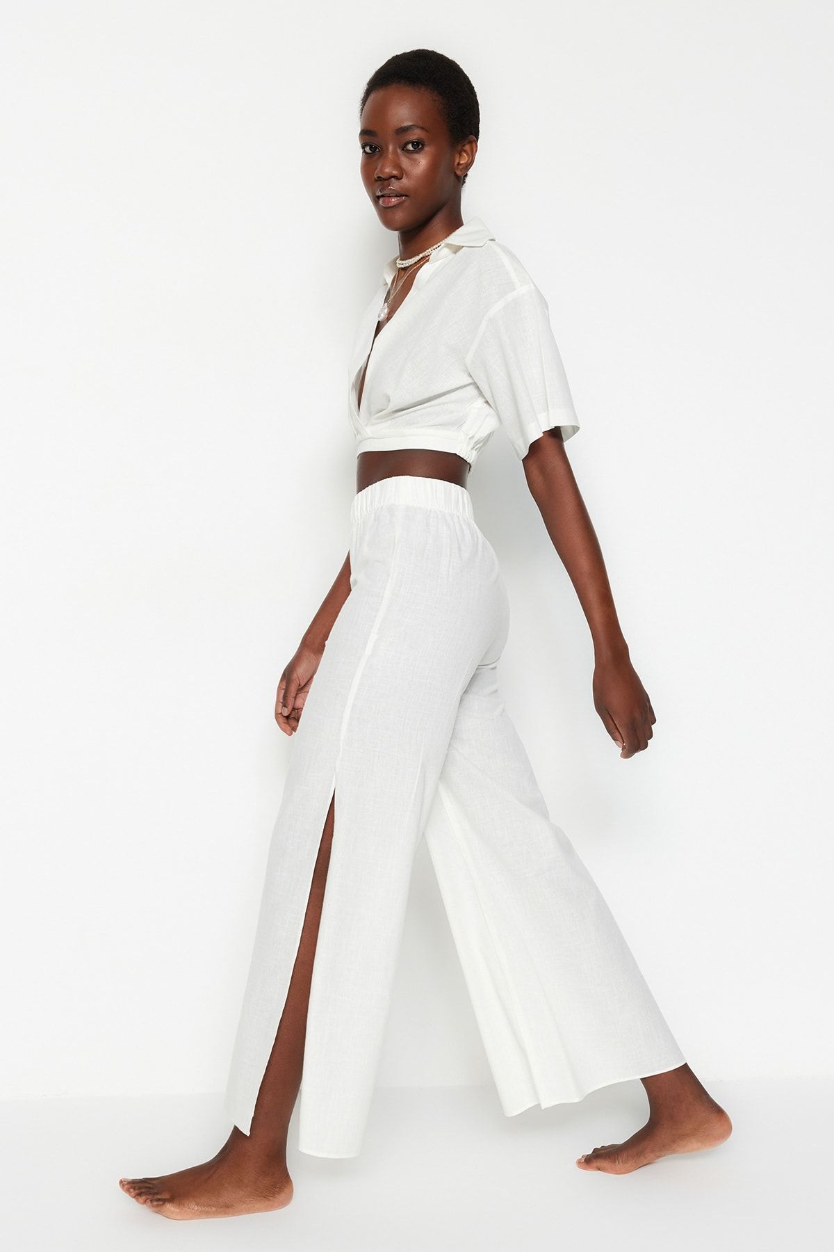 Pure cotton new arrivals trousers womens