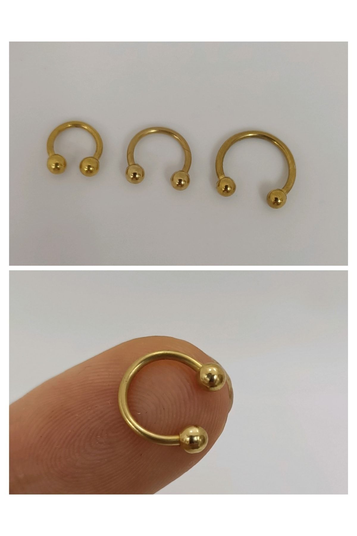 Çelik Gold Yarım Halka Tragus Helix Rook Piercing