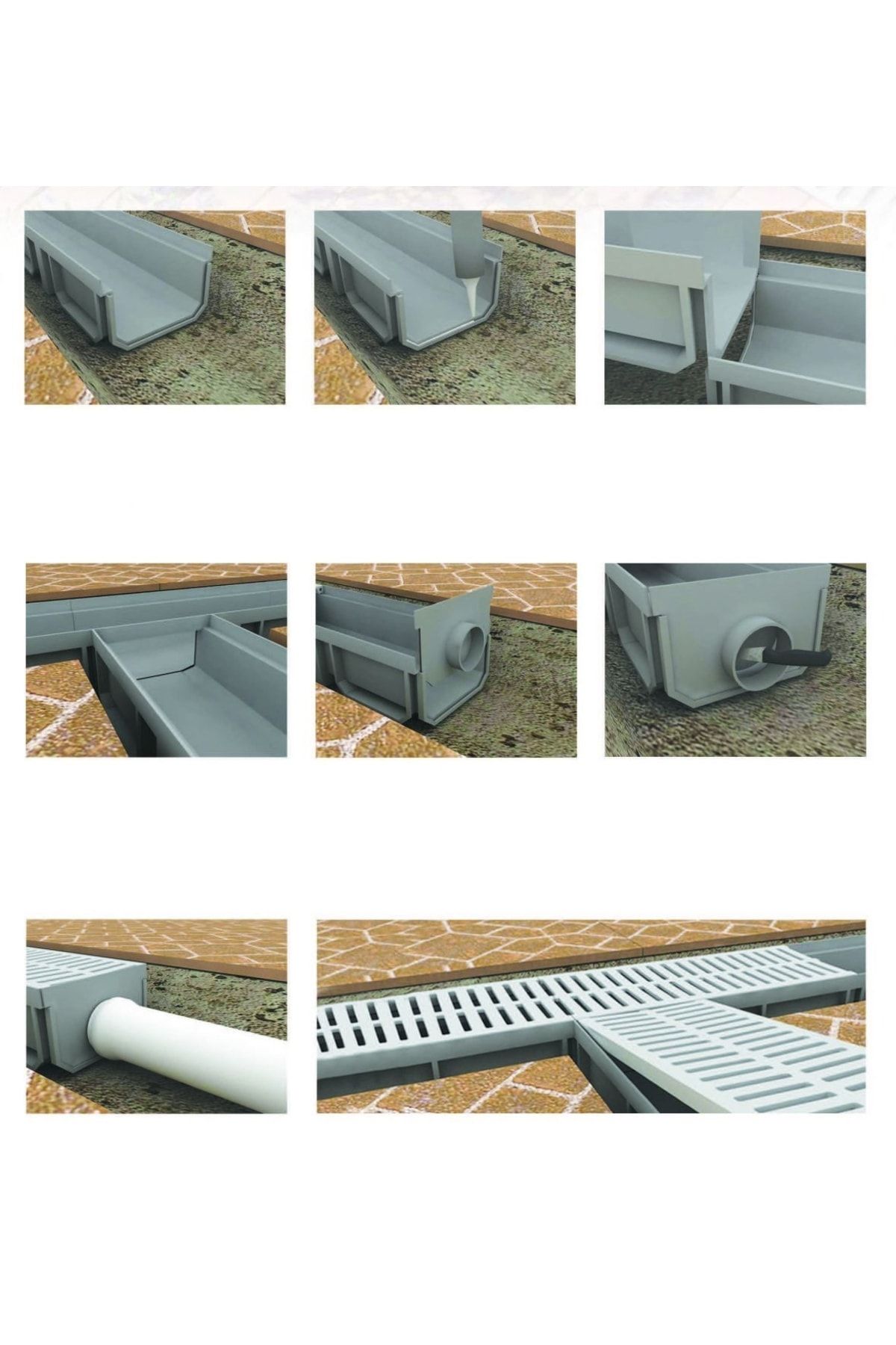 Plastik Drenaj Kanal Izgarası 13x50 Cm
