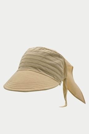 Safari Şapka Bağlamalı Siperli Bandana Plaj Şapkası Camel TXE9CEF60B260