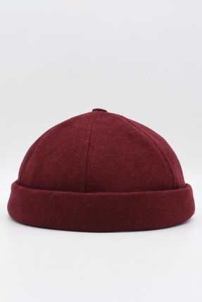 Kışlık Yeni Stil Yün Retro Hip-hop Docker Şapka Bordo KLH6819