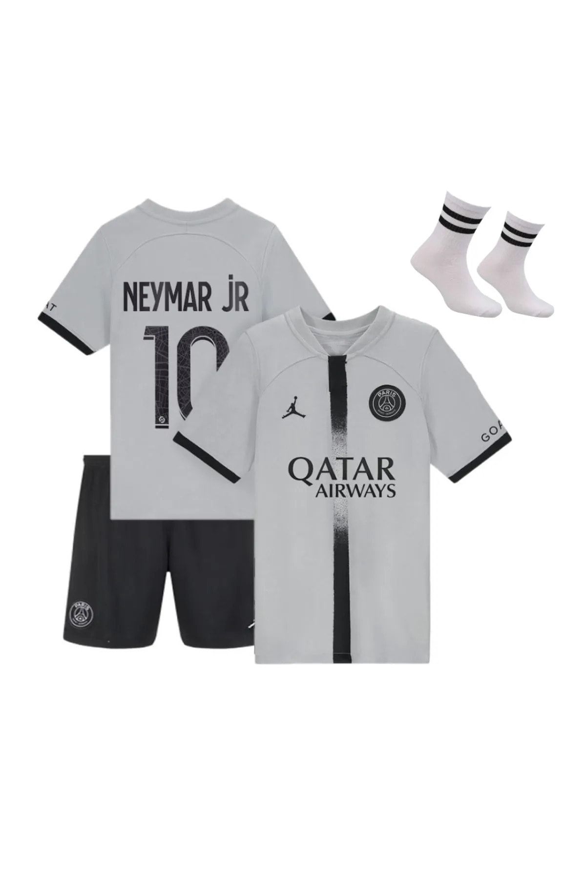 Neymar Gri Yeni Sezon Psg Çoçuk Forma Seti (FORMA,ŞORT VE TOZLUK) (22-23)
