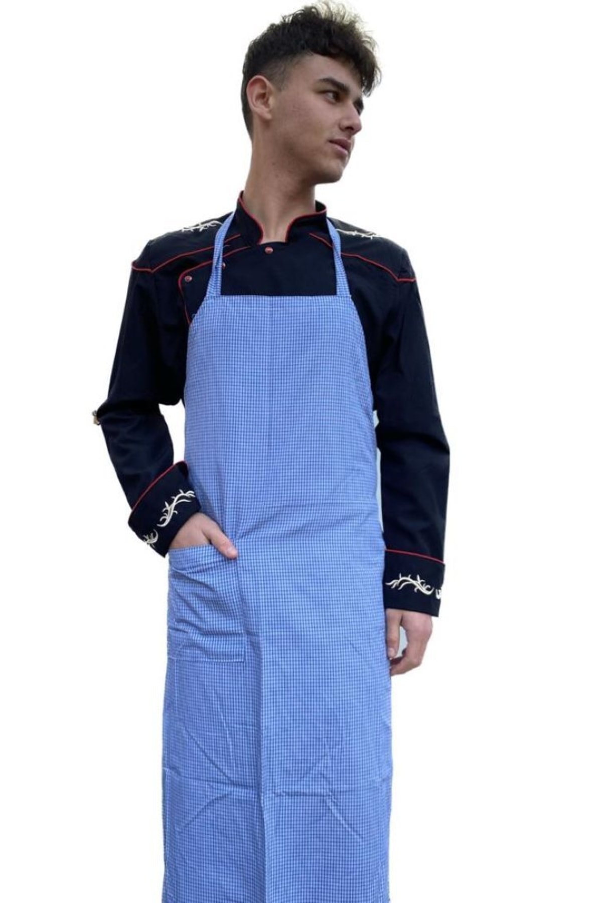 BERTUĞ İŞ ELBİSELERİ GİYİM VE İMALATI Askılı Mutfak Aşçı Önlüğü