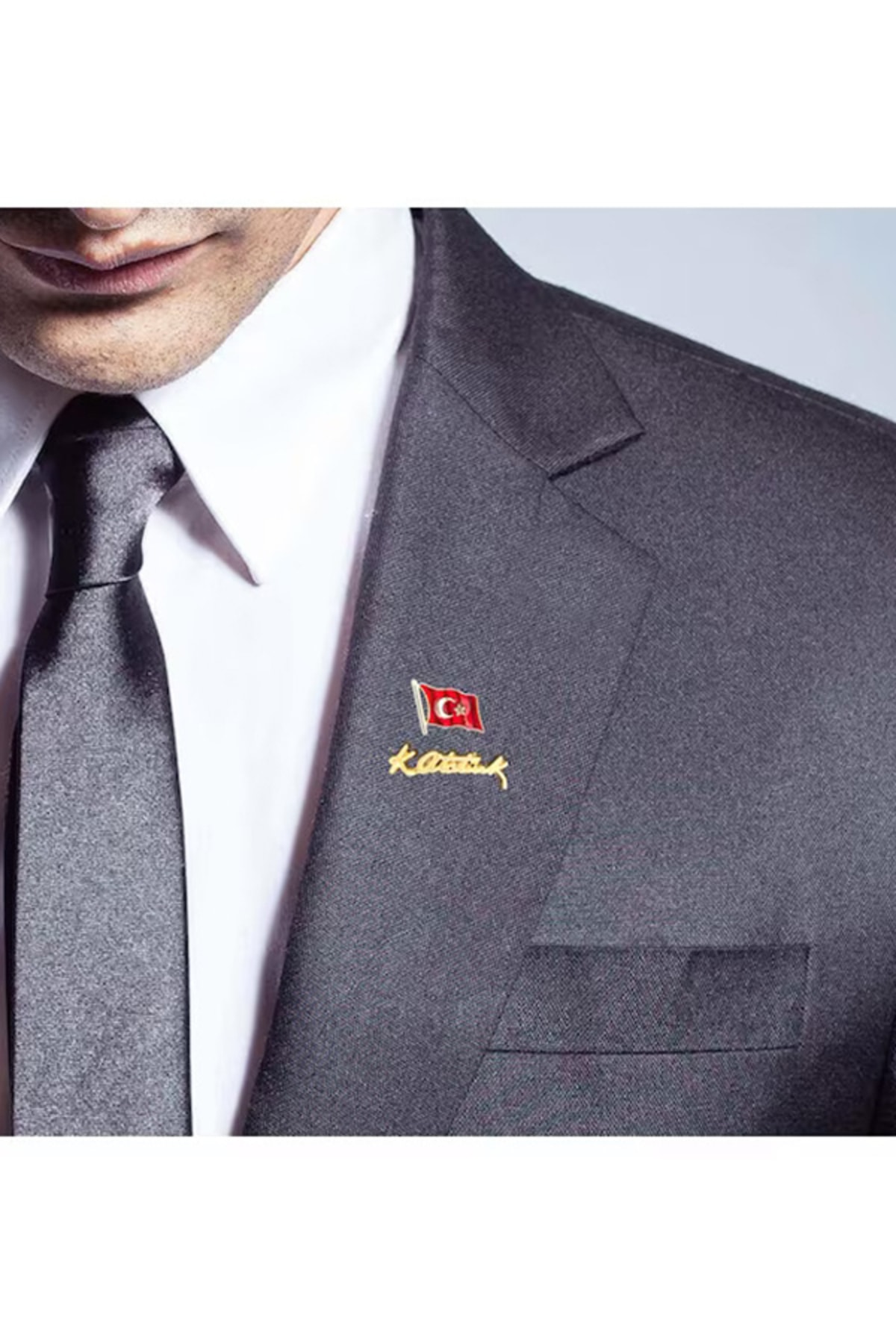 Cinnamon Bunny Atatürk Imza Ve Bayrak Yaka Rozet Gold 2'li