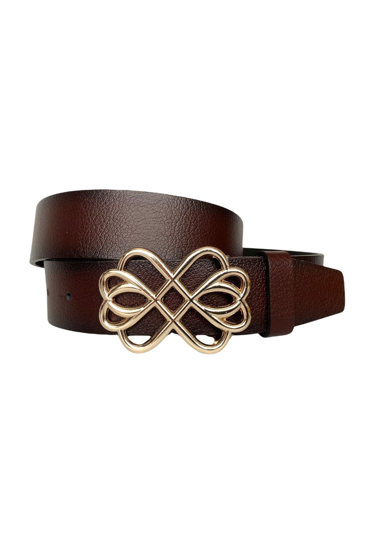 GoDeri-100% piele naturală, roșu claret, curea de blugi pentru femei cu cataramă aurie 4 cm=an-byn-57 3