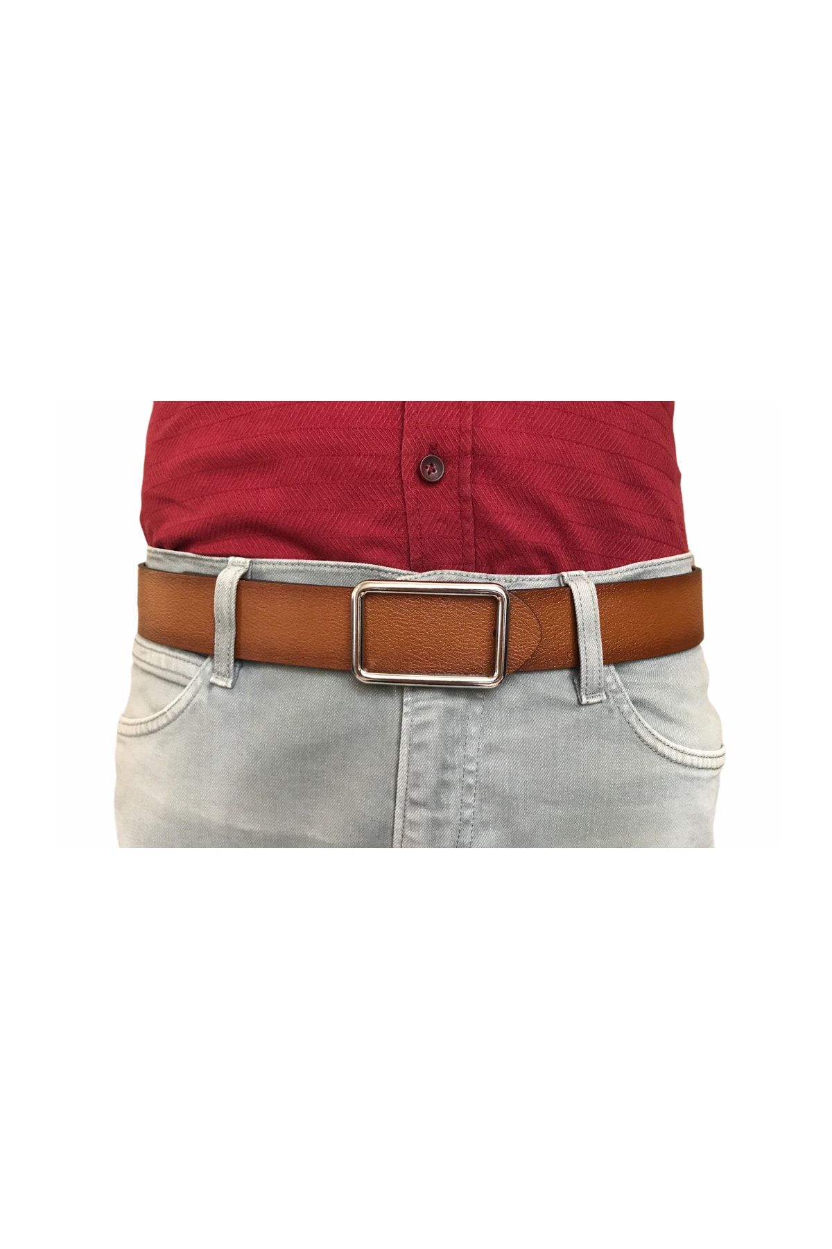 GoDeri Genuine Leather New Trend Durable Tan Belt with Pin and