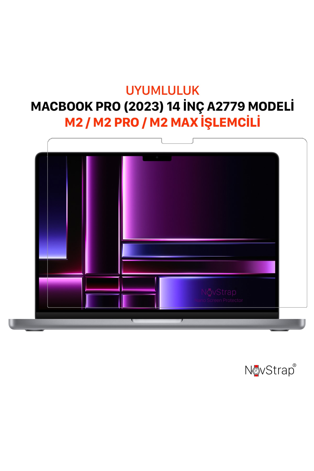 Apple Macbook Pro 2023 14 Inç M2 Pro Max A2779 Ile Uyumlu Ekran Koruyucu Parlak Nano Film 2