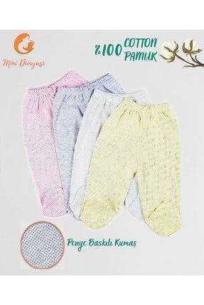 Puanlı Kız Bebek Penye Patikli Pijama Altı 4'lü SVL01793