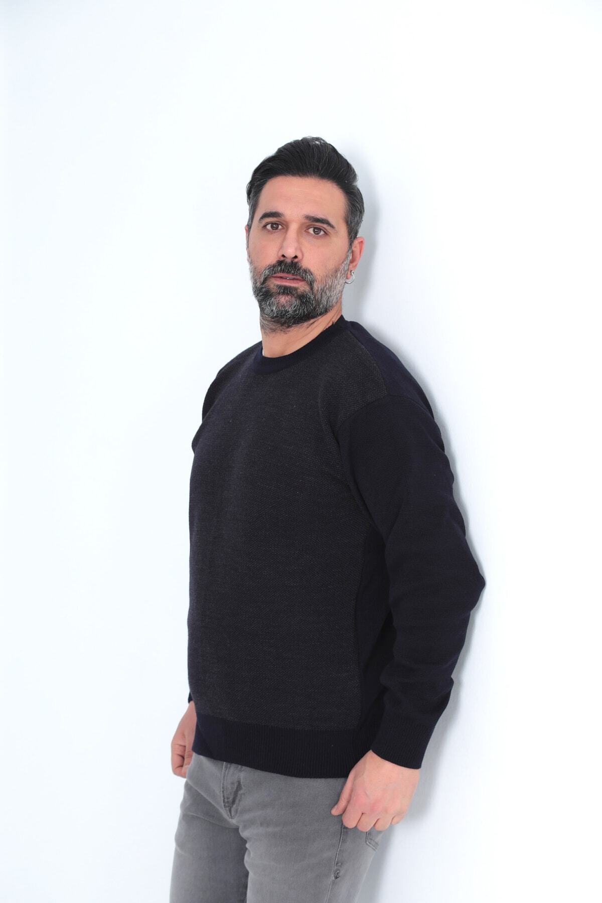 ژاکت مردانه ضخیم پاییزی-زمستانی Baba O-Yaka — سرمه‌ای BABA O YAKA 22 — تصویر 3 از 4