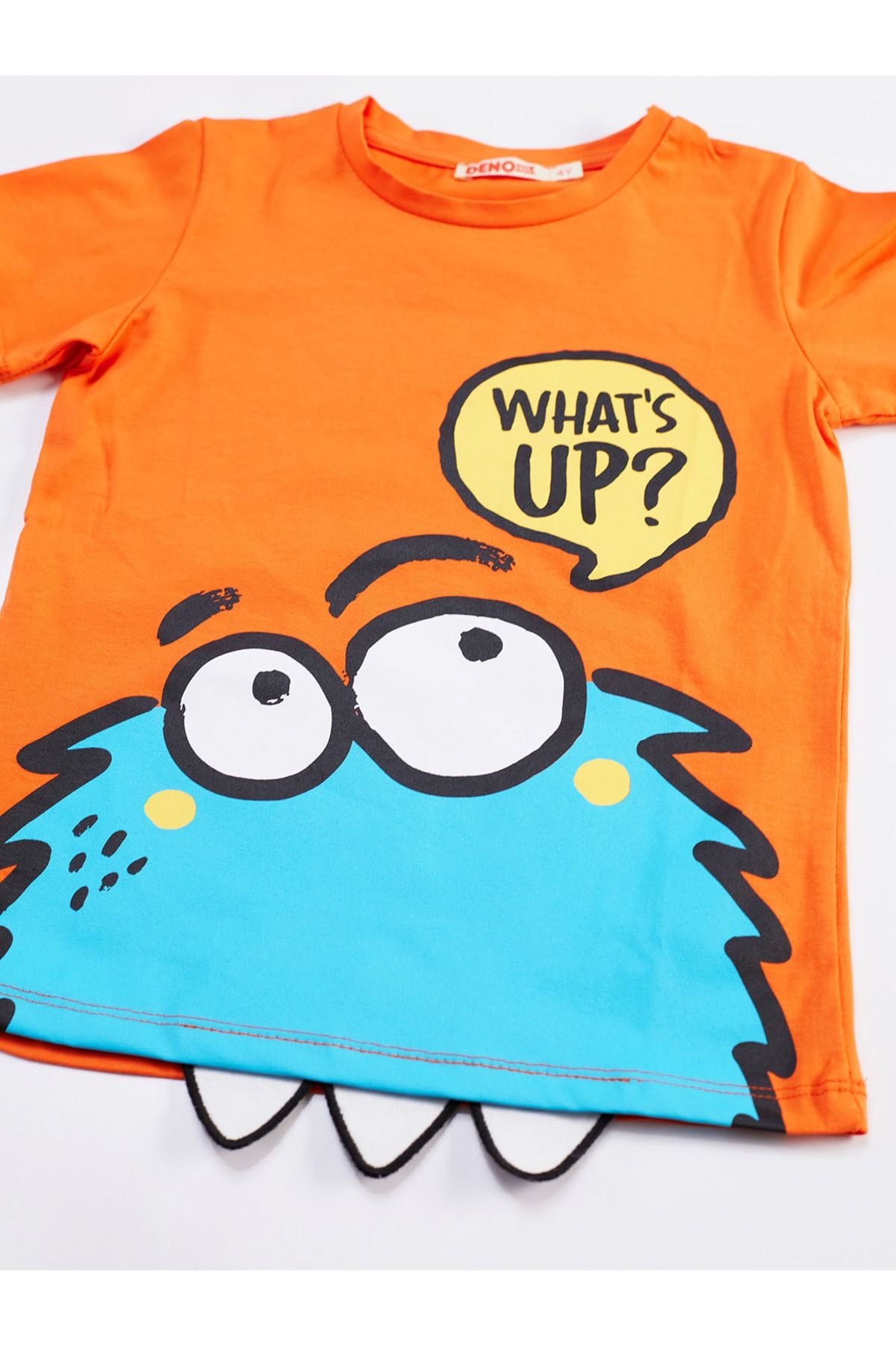 Erkek Çocuk Turuncu Whatsup Monster Şort Takım