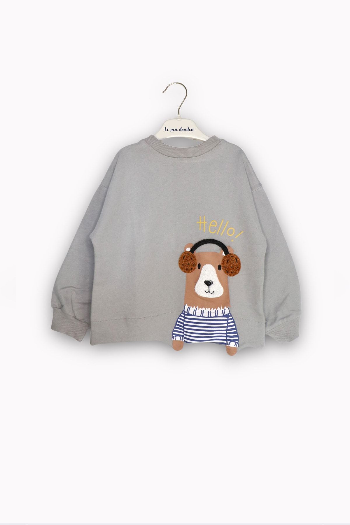 Yeni Sezon Mevsimlik Ayıcık Baskılı Rahat Kesim Sweatshirt