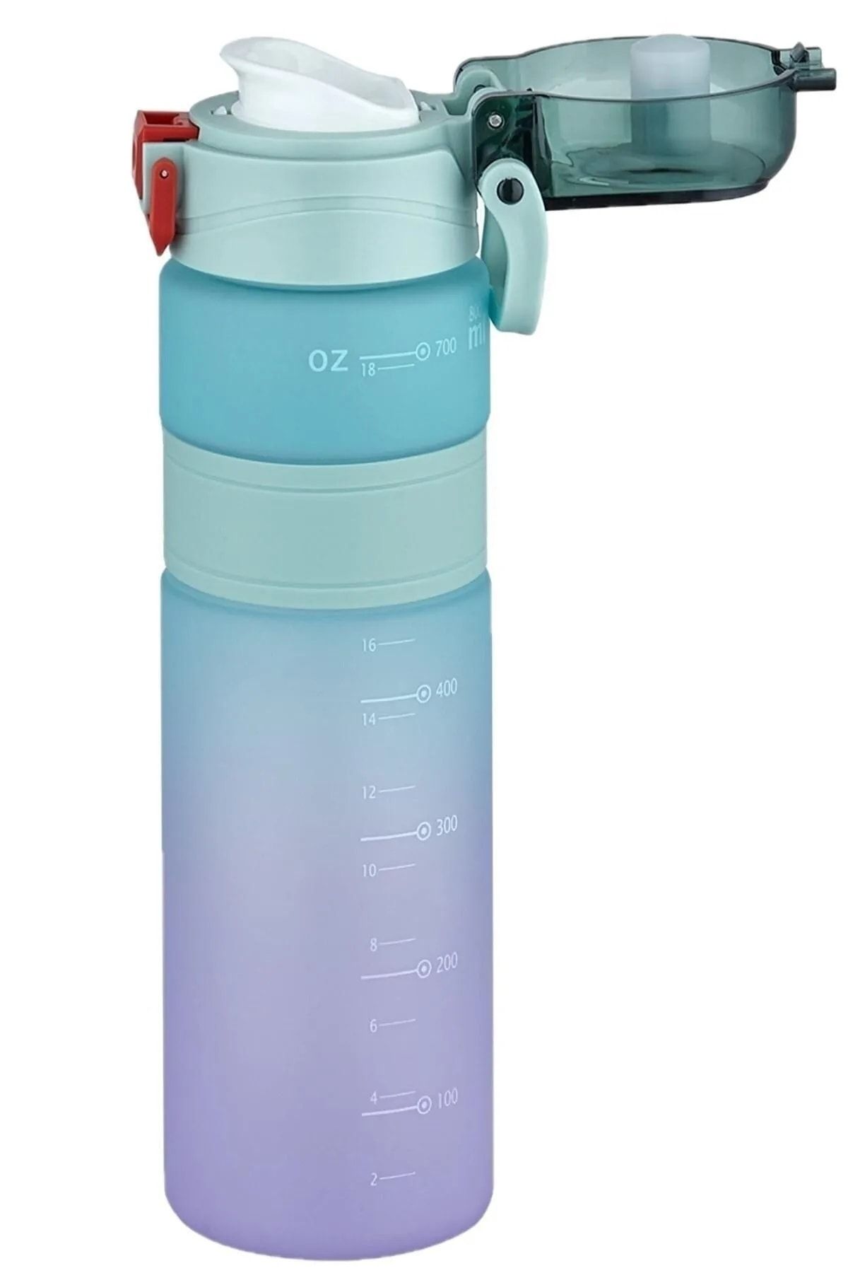 قمقمه کمپ آبی VagonLife 800ml دو رنگ کشویی سیلیکون بدن انگیزه آب جریان VGN2228 Uzspace