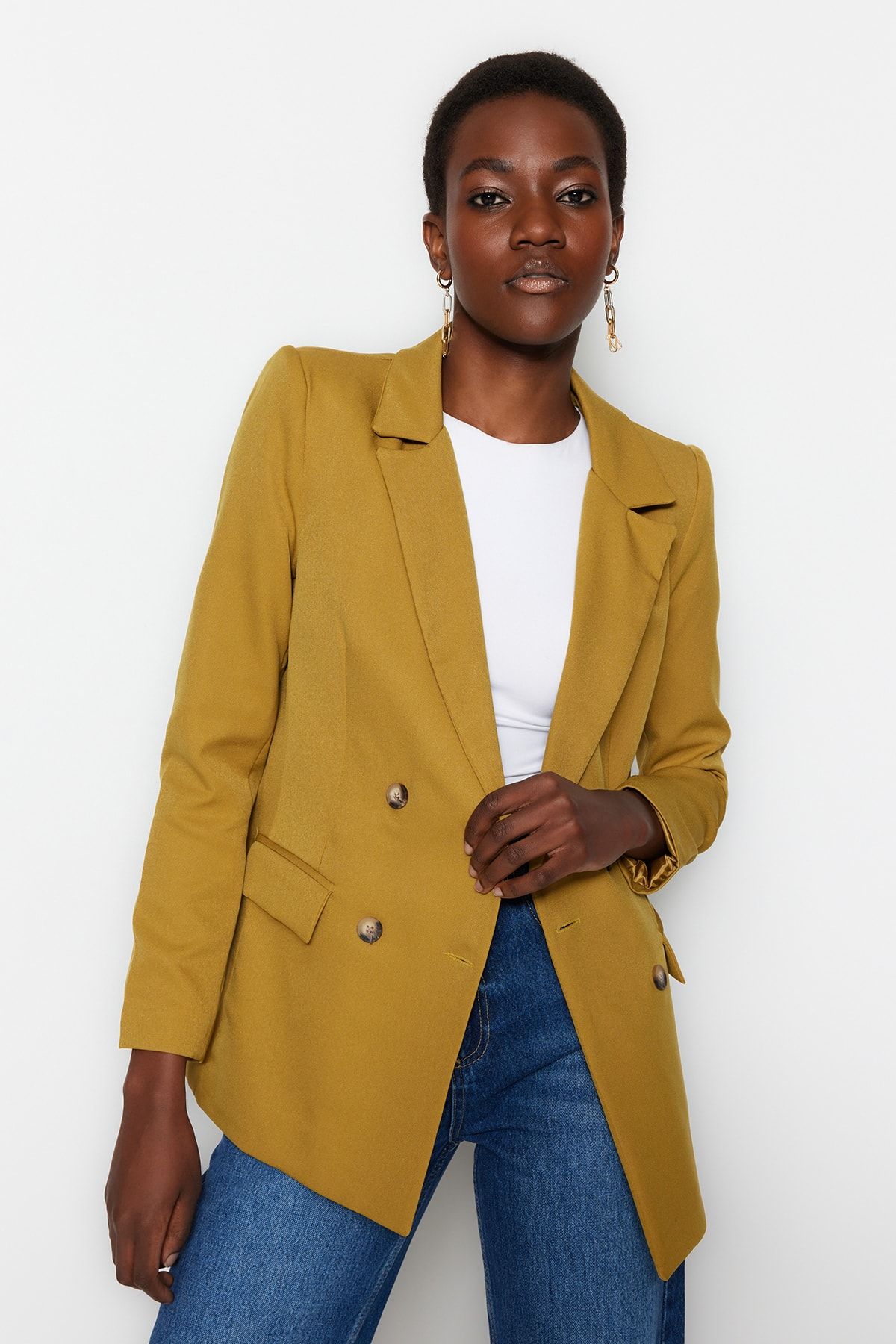 River island mustard blazer discount