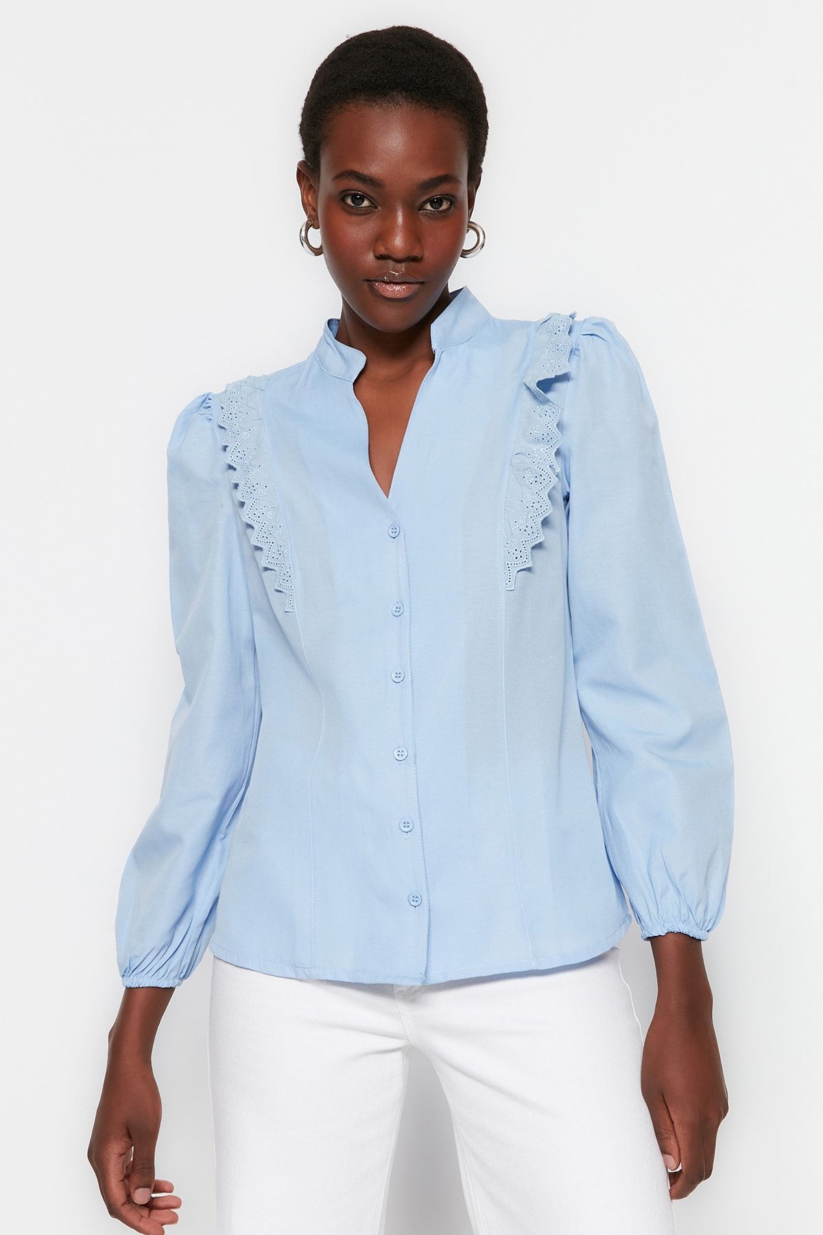 Trendyol Collection Hemd Blau Regular Fit