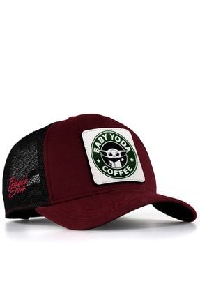 V1 Unisex Trucker Cats And Coffee98 Logolu Bordo Cap Şapka BBV1BRDSYHFLL