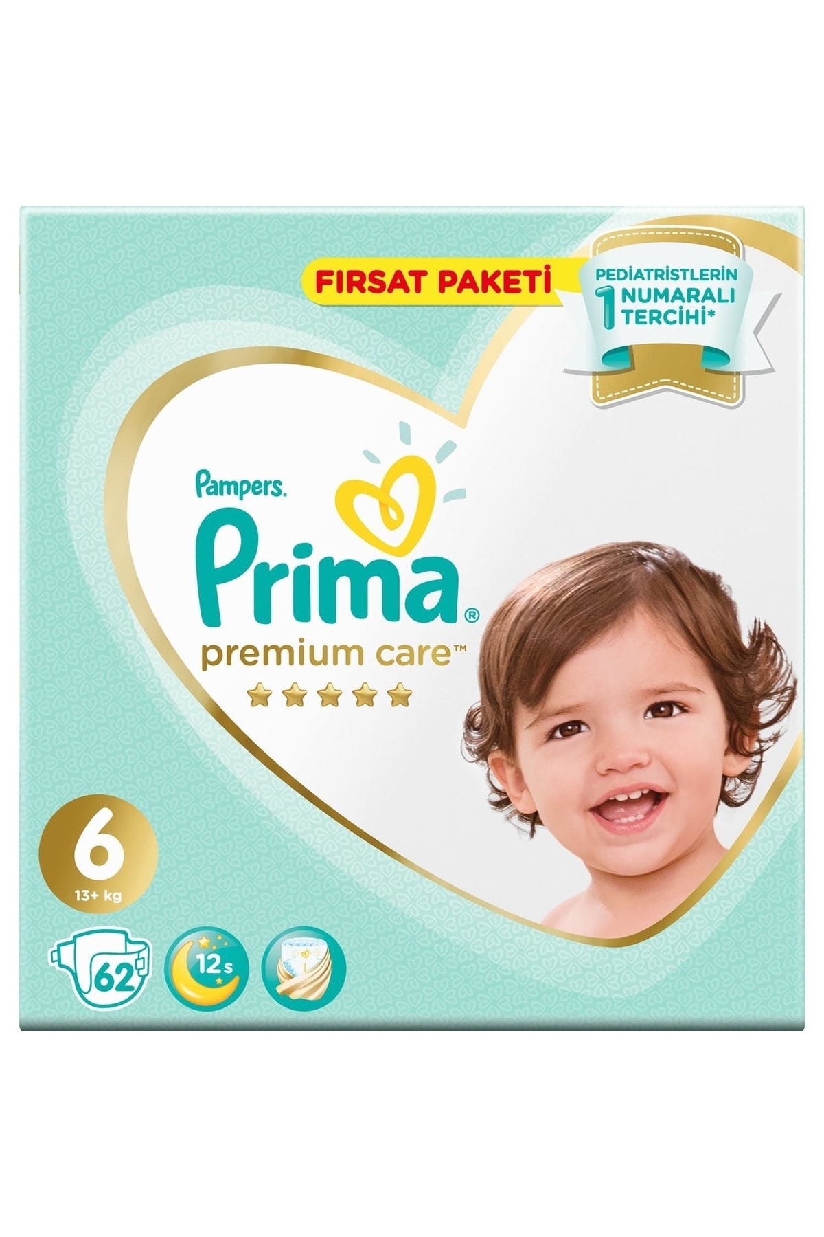 PratikAVM Prima Premium Care Bebek Bezi Fırsat Paketi 6 Beden 62 Adet