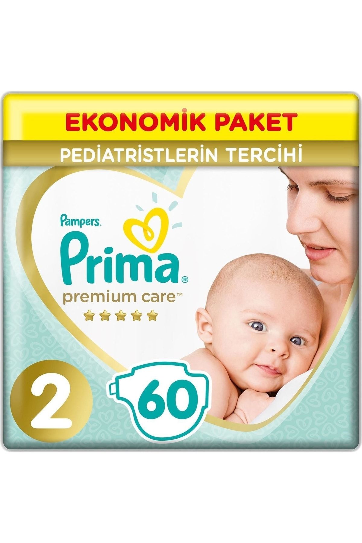 PratikAVM Prima Premium Care Bebek Bezi Ekonomik Paket 2 Beden 60 Adet