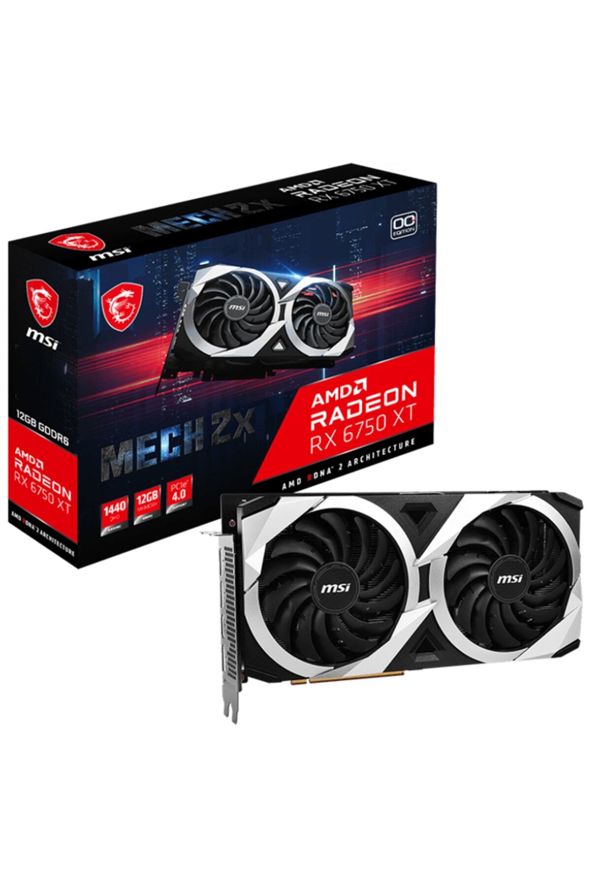 MSI Radeon Rx 6750 Xt Mech 2x 12g Oc 12gb Gddr6 192bit Dx12 Gaming (oyuncu) Ekran Kartı