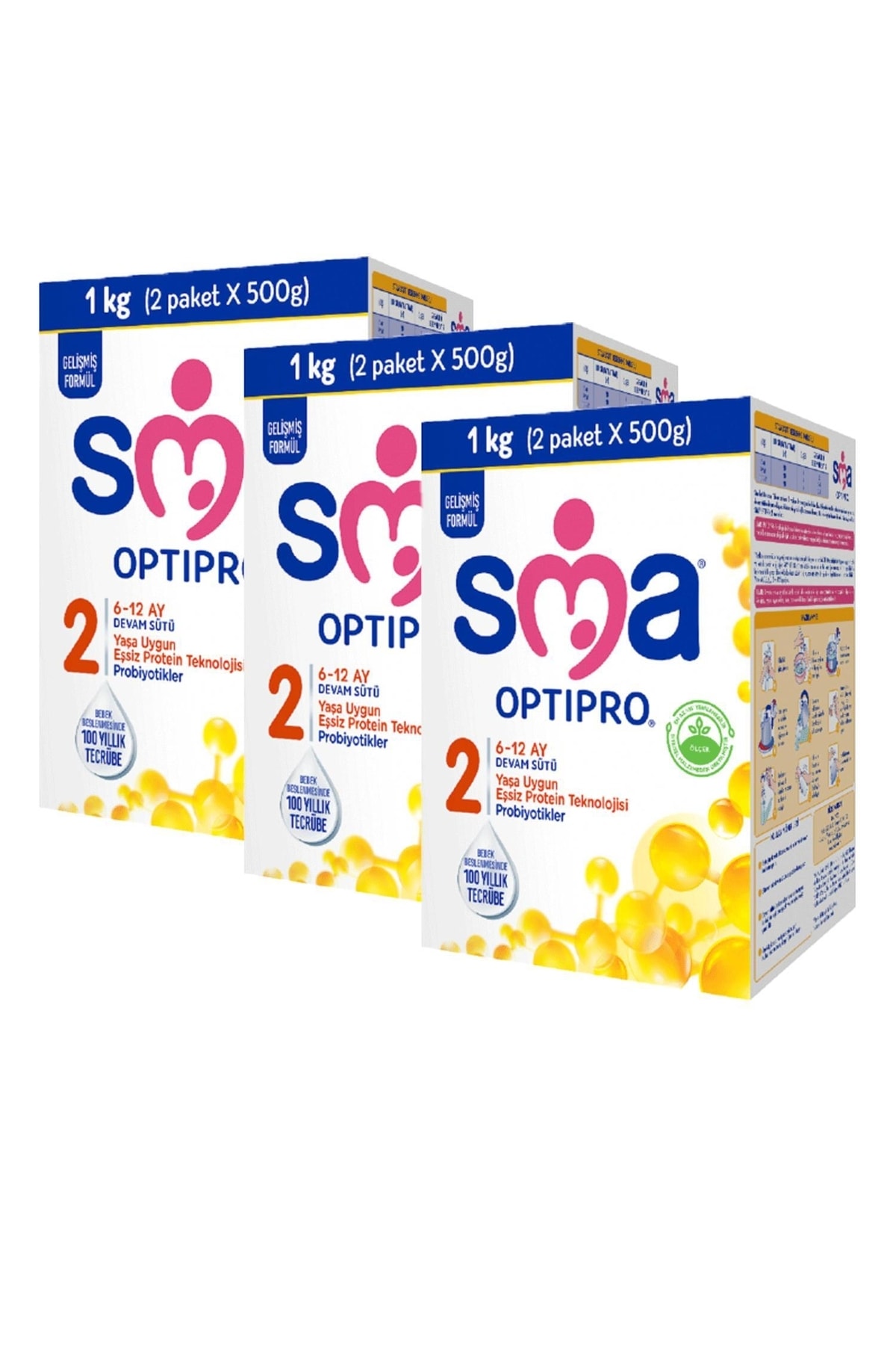 SMA 2 Optipro Probiyotik 6-12 Ay Bebek Sütü 1000 Gr 3 Adet