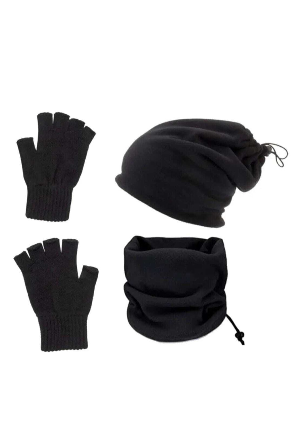 BTL STORE Polar Bere Ve Boyunluk + Yün Eldiven 3'lü Set