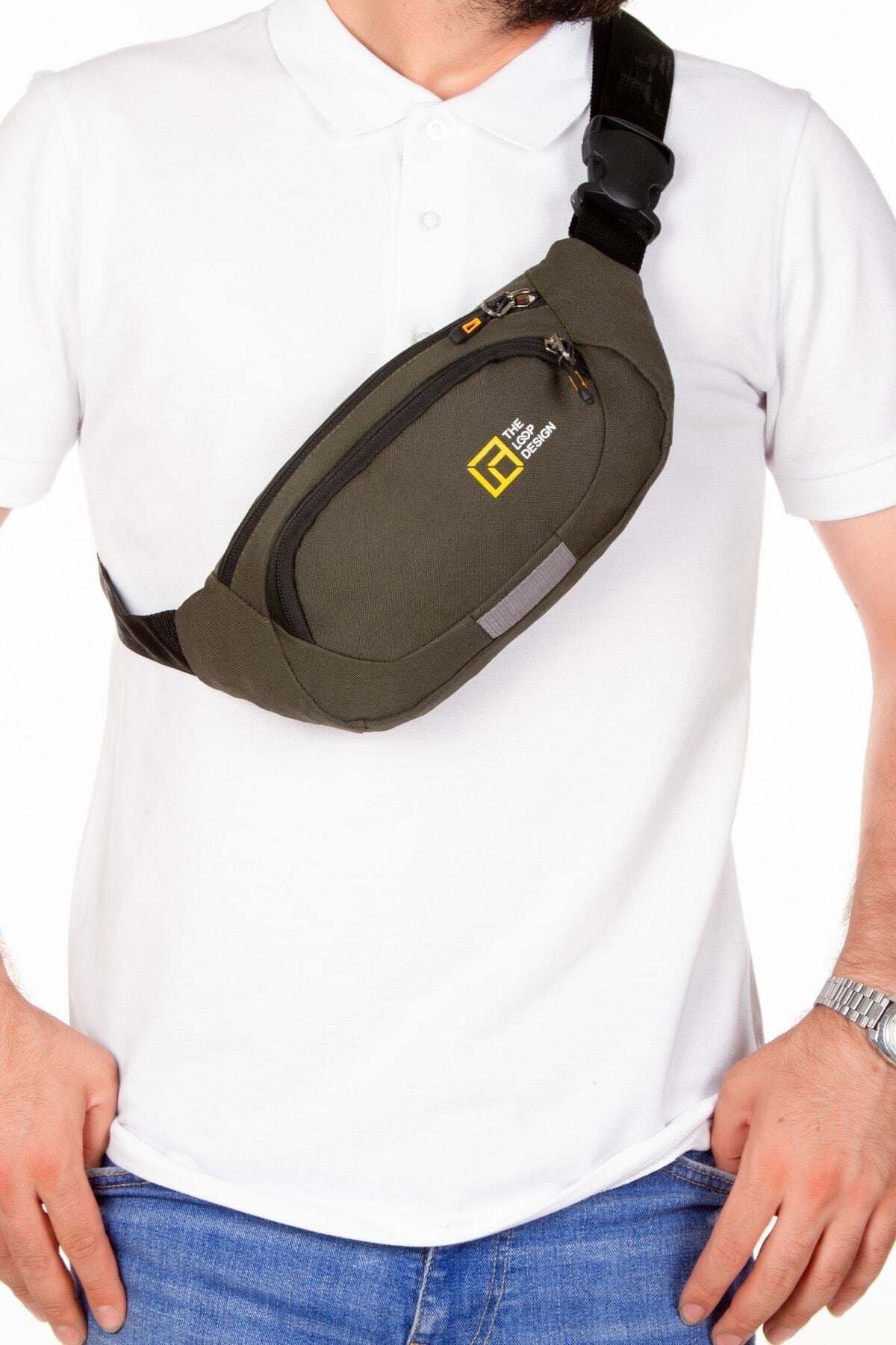 BST BAGS Unisex Haki Crossbody Sling Çanta Ayarlanabilir Askı Omuz Ve Bel Çantası