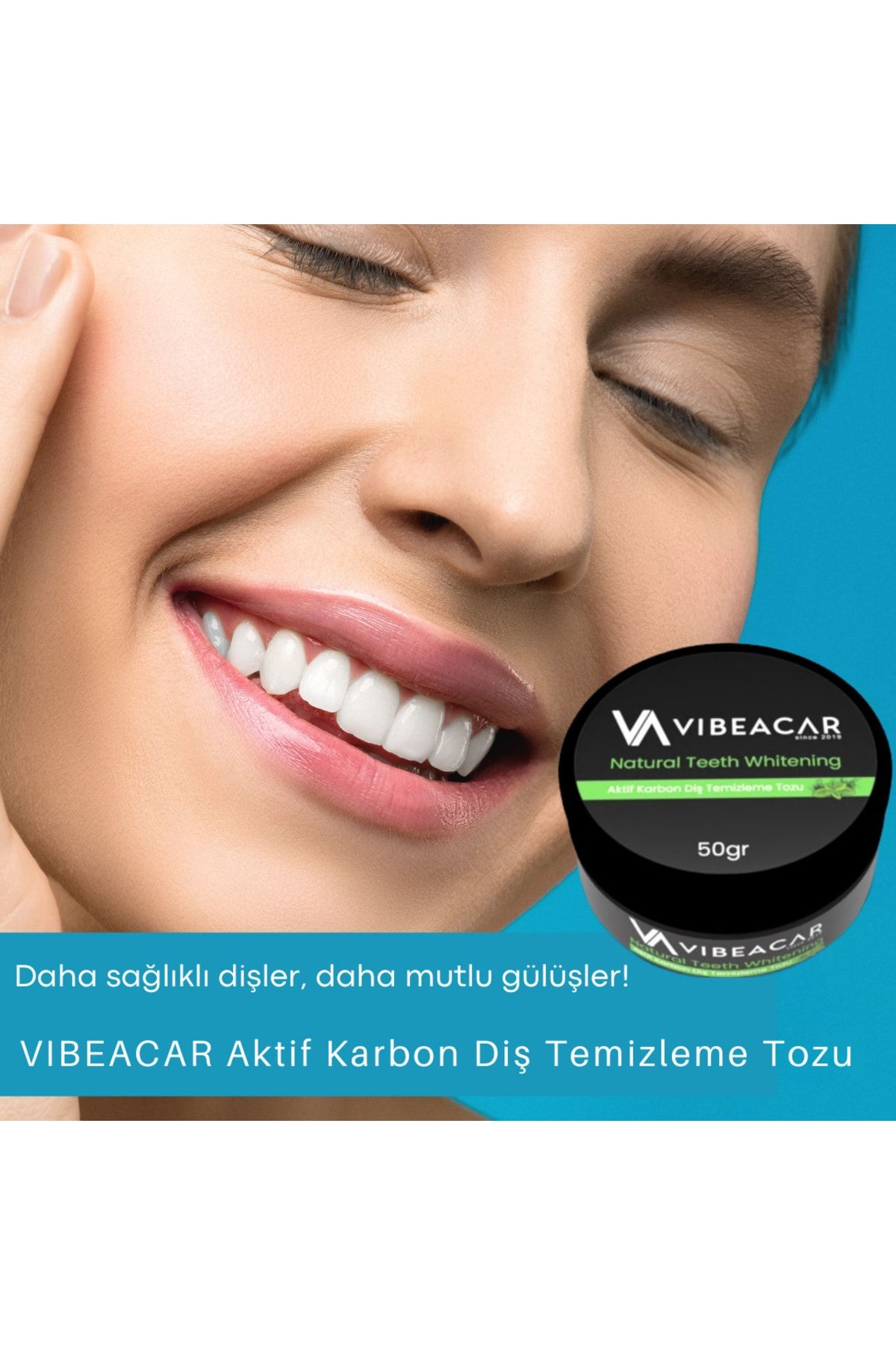محصولات سفیدکننده دندان سفید کننده پودر تمیز کردن کربن فعال 50 گرم VIBEACAR