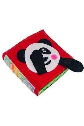 Montessori Keçe Aktivite Kitabı Bebek Kitabı Panda Tasarım Kapak 12-24 Ay 6 - 24 AY BEBEK