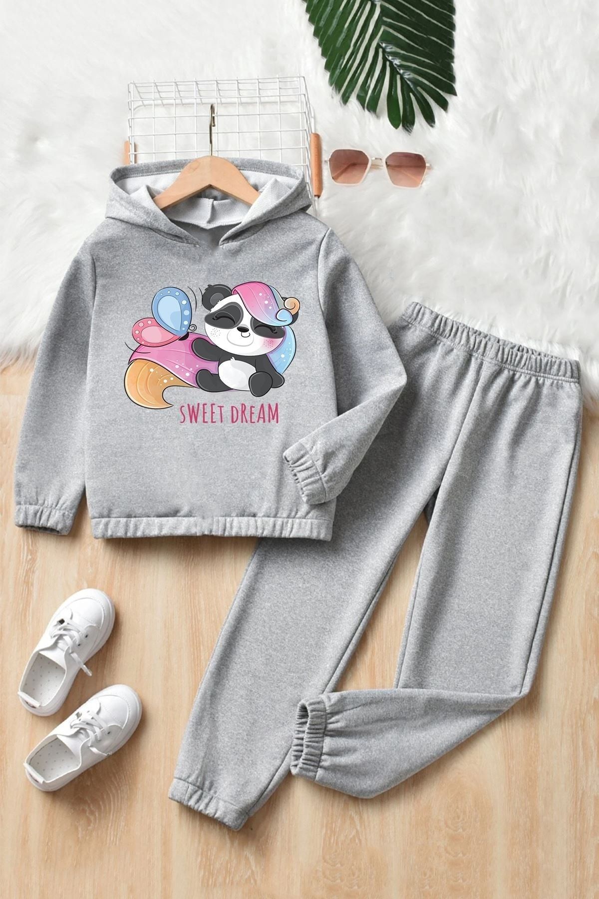 uyguntarz Dream Kinder-Trainingsanzug-Set - „Sweet Panda“. Trendyol