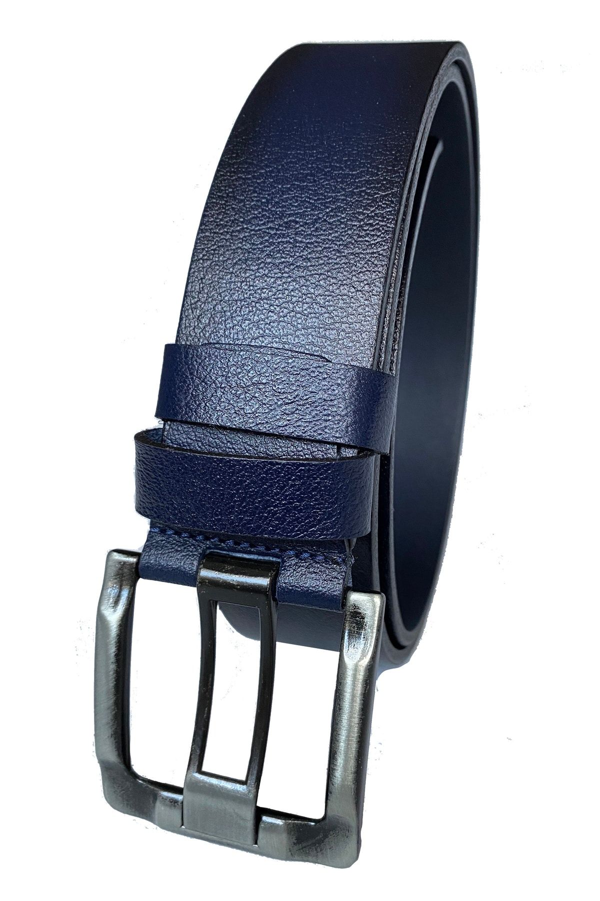 GoDeri-100% Genuine Quality Leather 4.5 cm Wide Tongue Navy Blue Jeans, Sports Belt=dk-genis 4