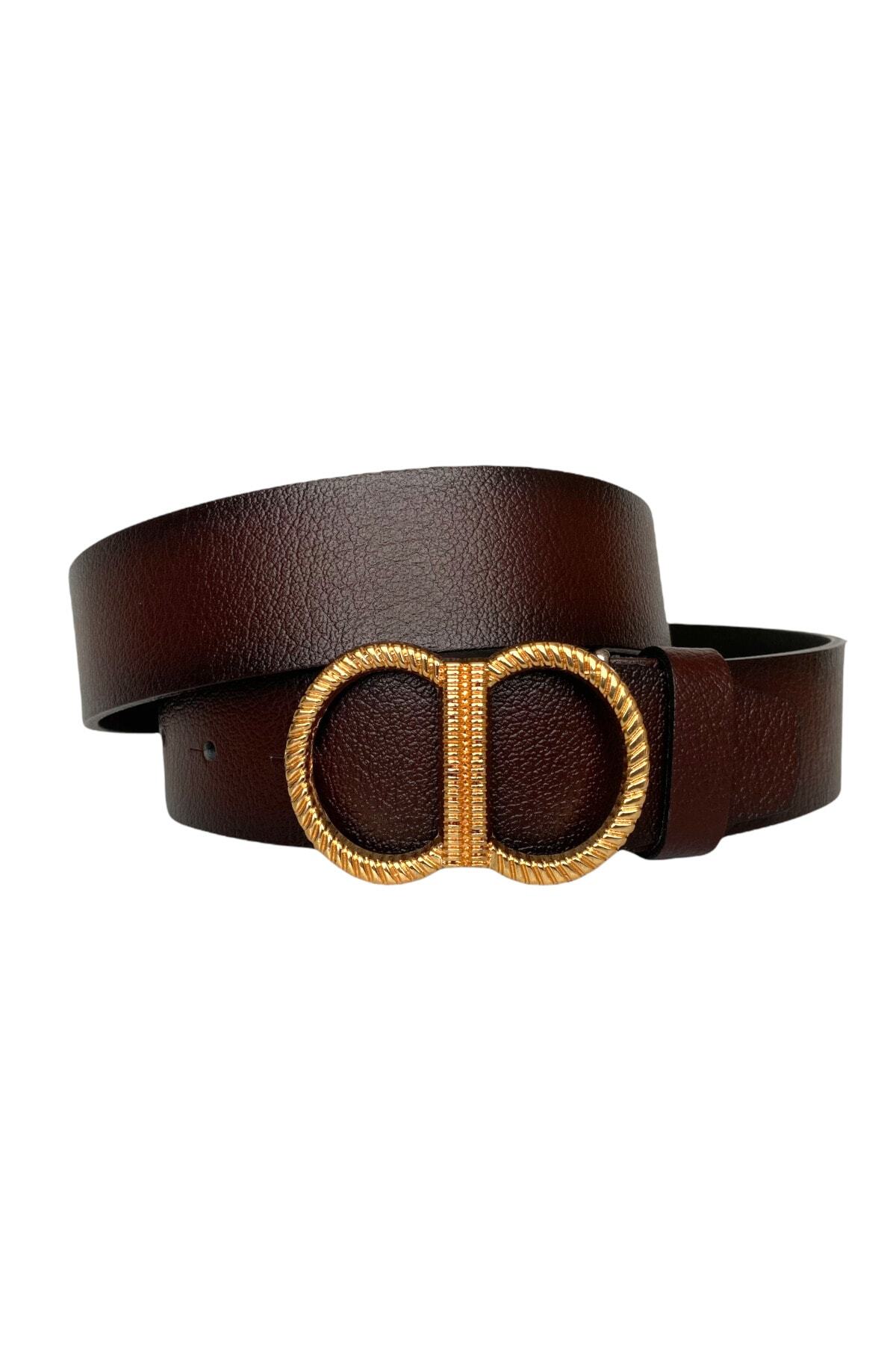 GoDeri-100% Genuine Leather, Gold Buckle Claret Red Women's Jeans Belt 4 Cm=an-byn-16 3