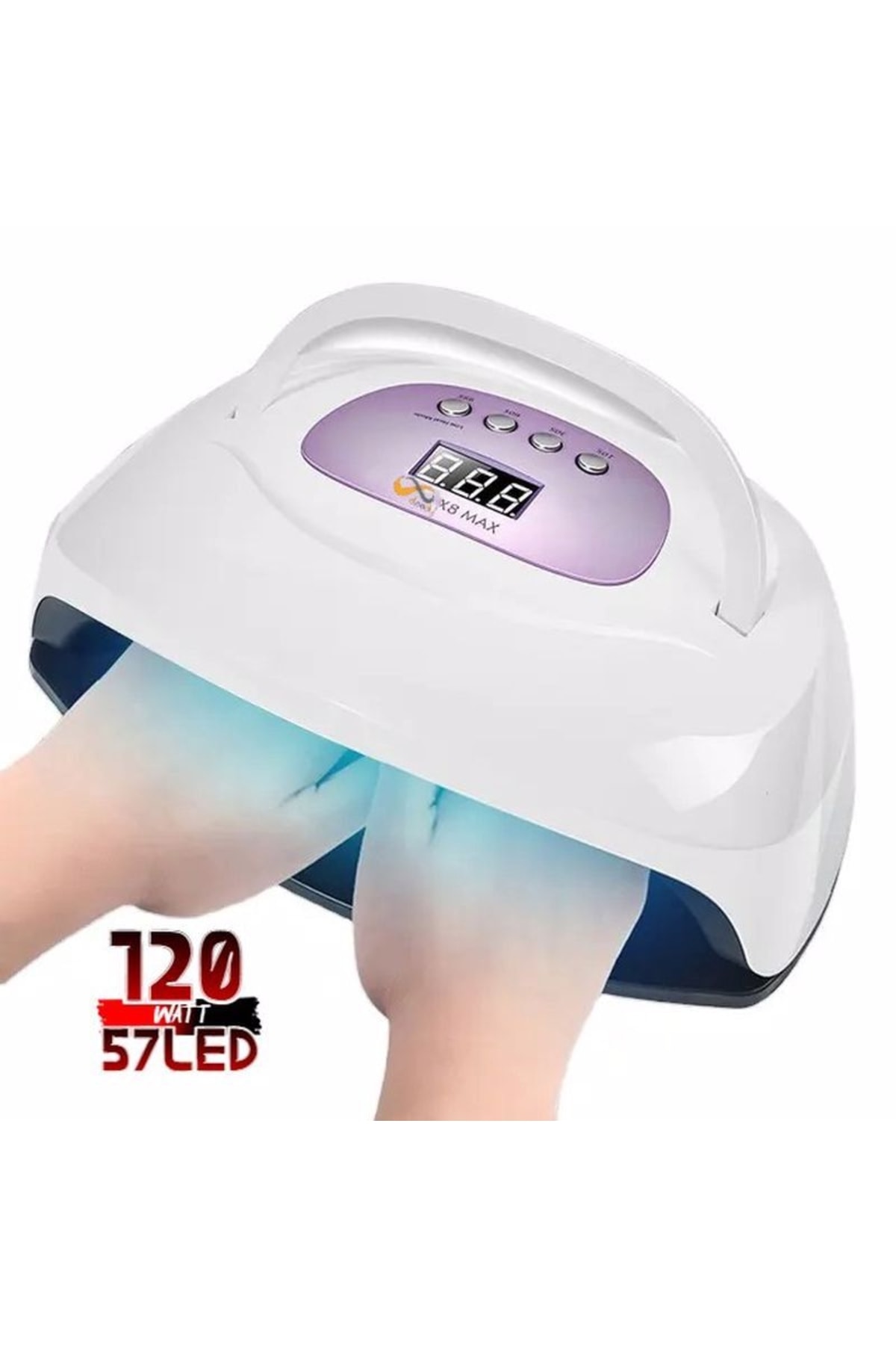 X8 Max 120 Watt 57 Led Çift El Uv Led Protez Tırnak Kurutucu Sun — X8MAX