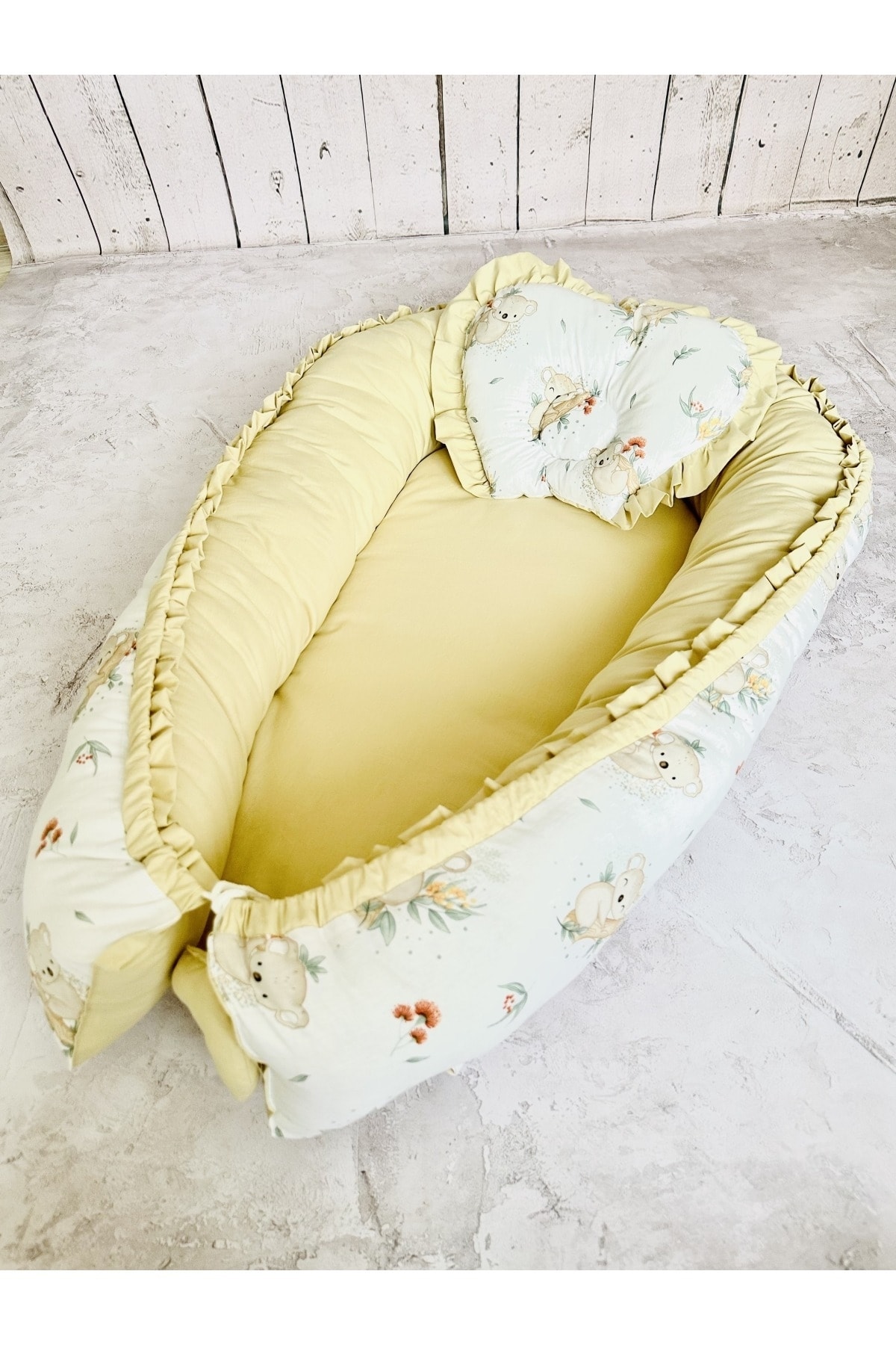 JUNİPERUS Baby Nest Koala Fırfırlı Ortopedik Çift Taraflı Bebek Yatağı Anne Yanı Bebek Yatağı fotoğrafı 2 (önizleme)