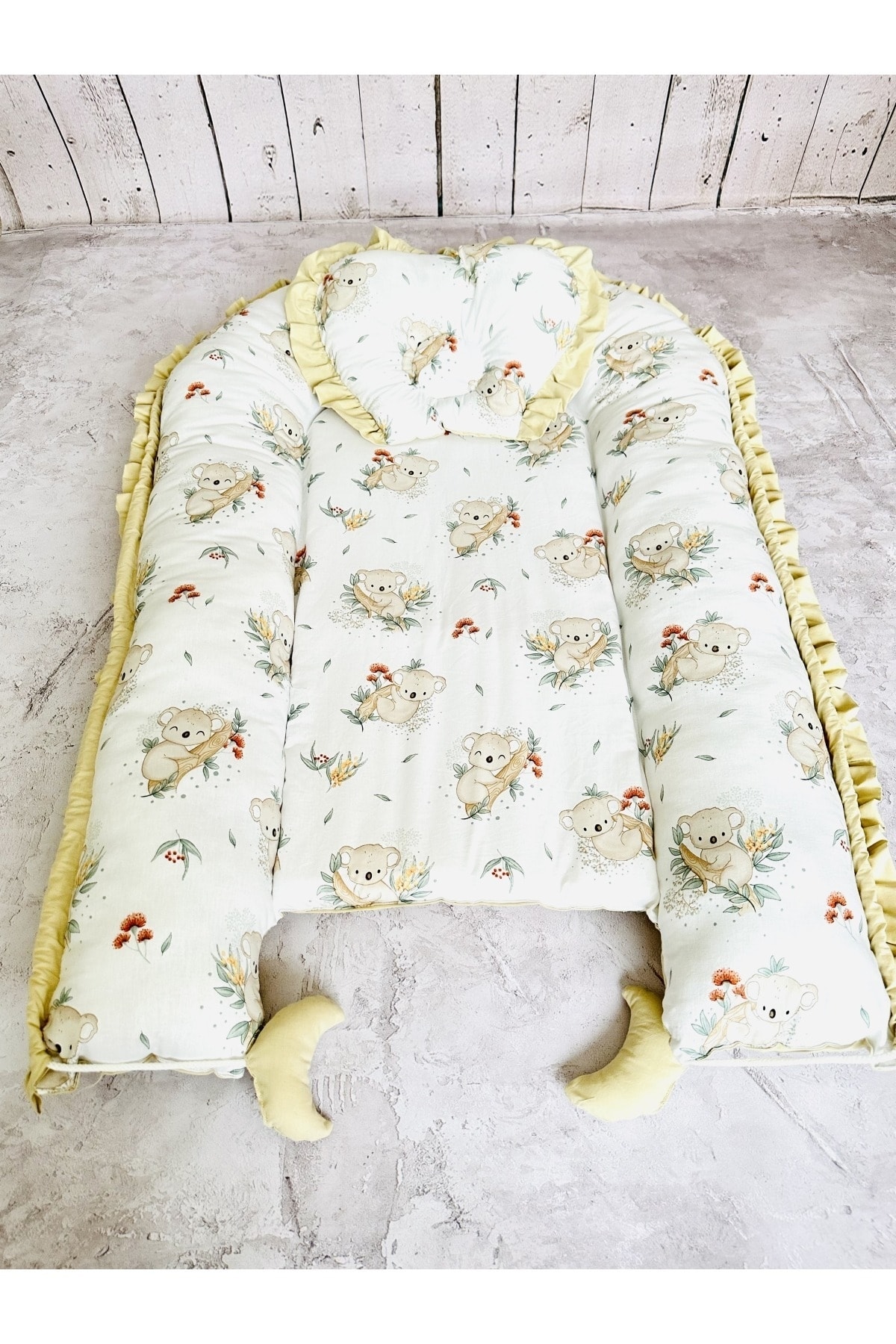 JUNİPERUS Baby Nest Koala Fırfırlı Ortopedik Çift Taraflı Bebek Yatağı Anne Yanı Bebek Yatağı fotoğrafı 6 (önizleme)